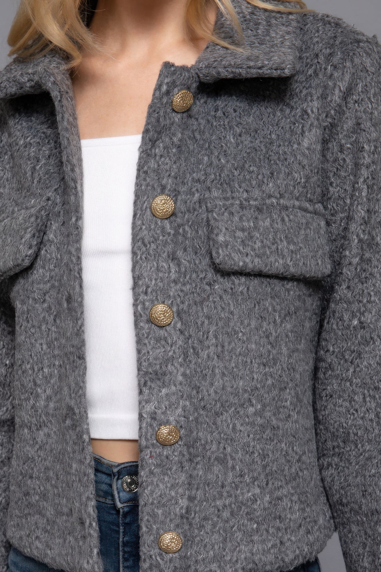 Long Slv Teddy Fleece Short Jacket product image