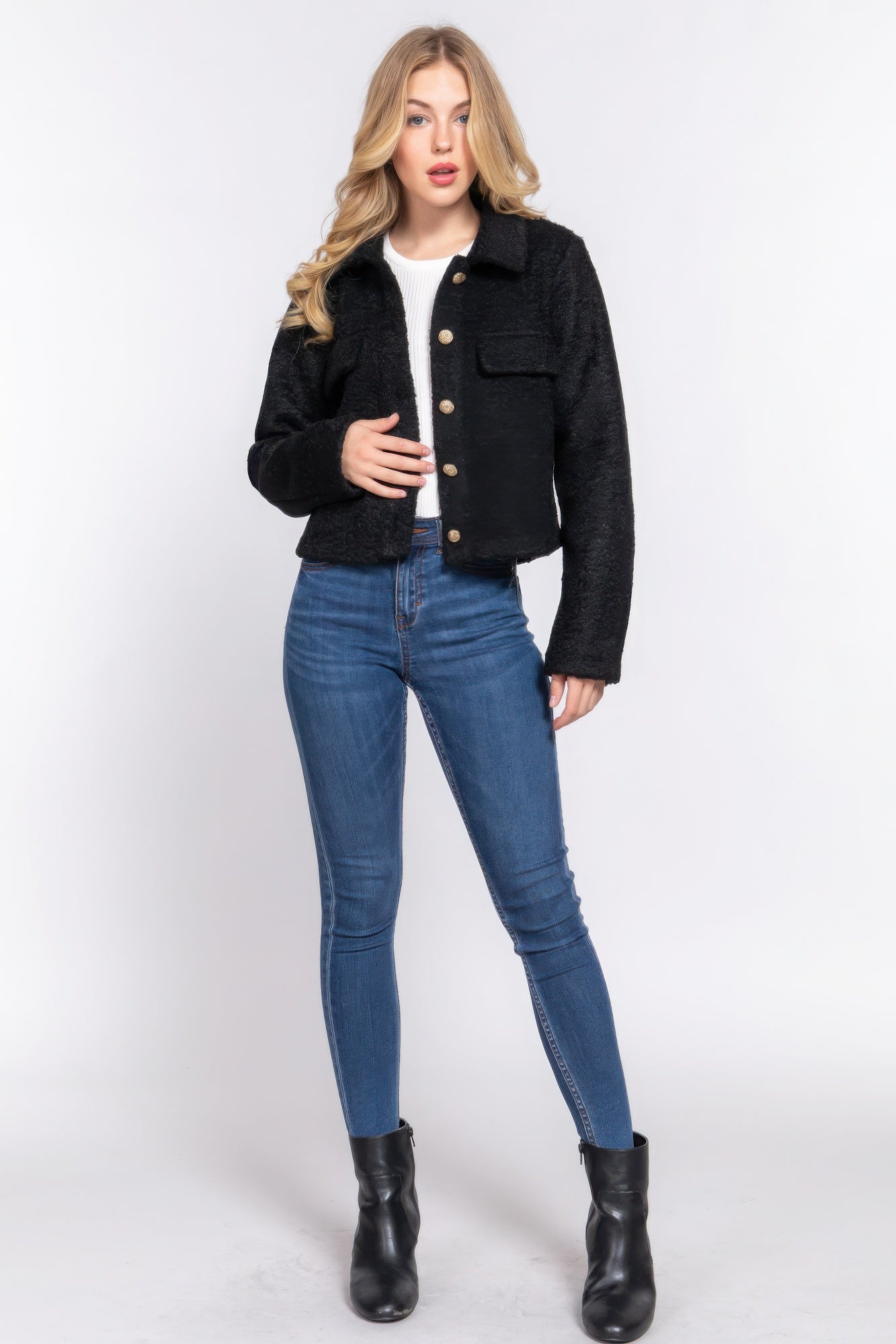 Long Slv Teddy Fleece Short Jacket product image