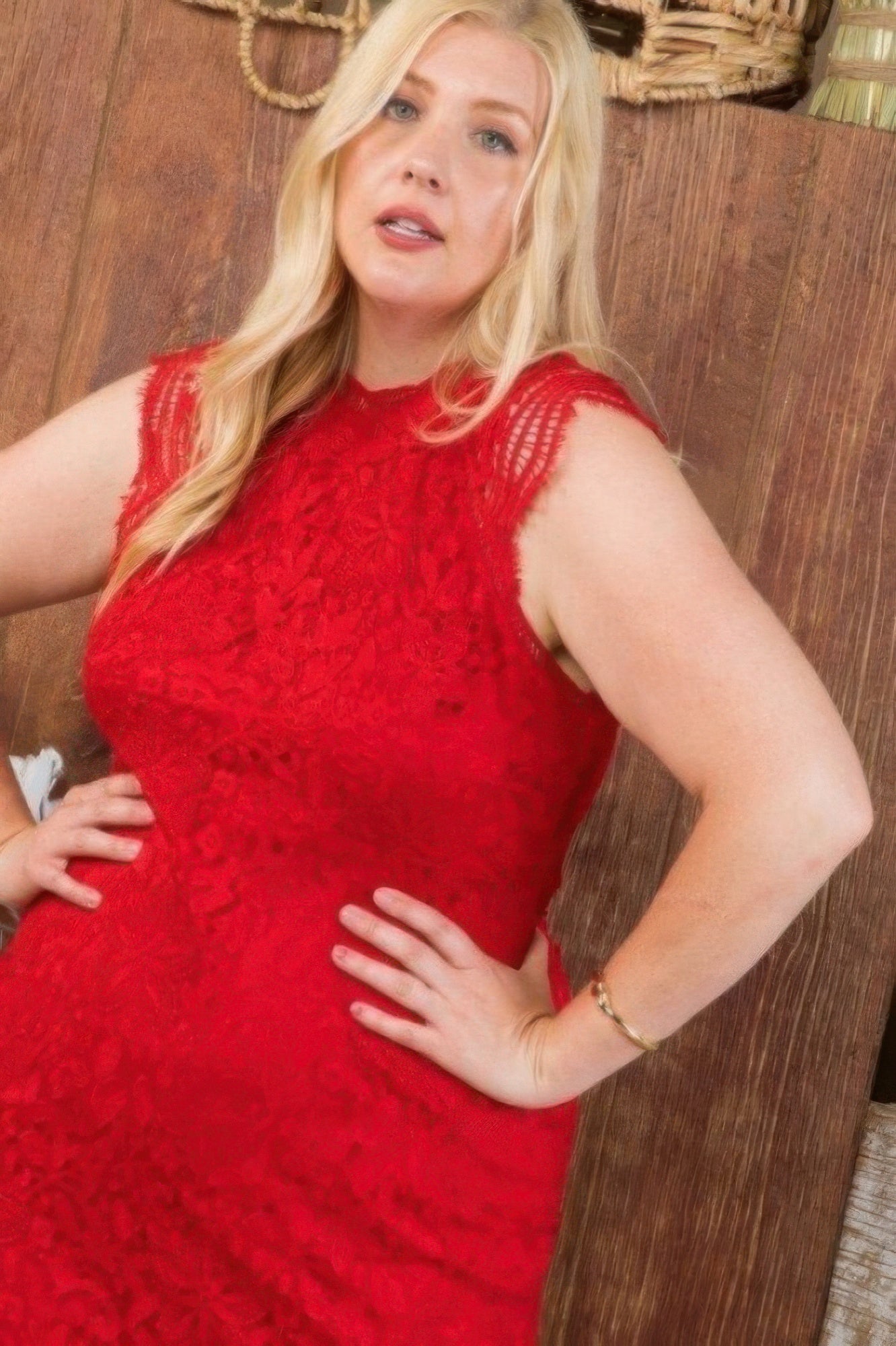 Lace Crochet Mini Raglan Dress With Zipper Back product image