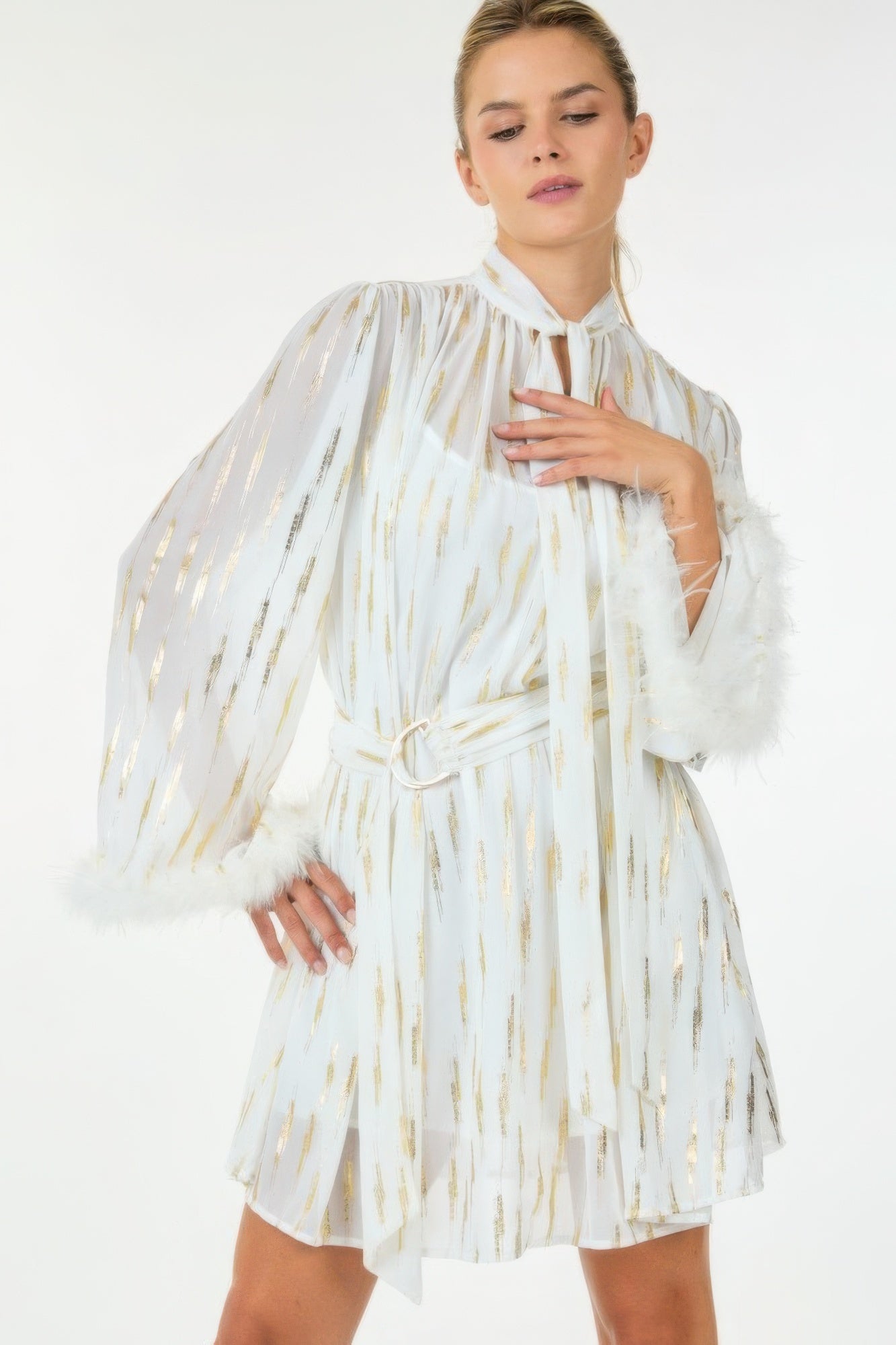 Metallic Print Short Dress product image