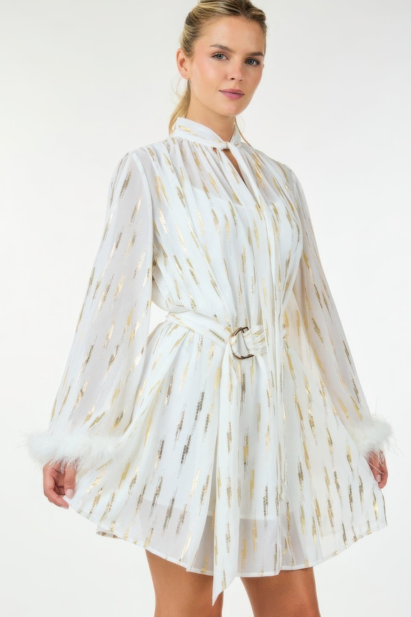 Metallic Print Short Dress product image