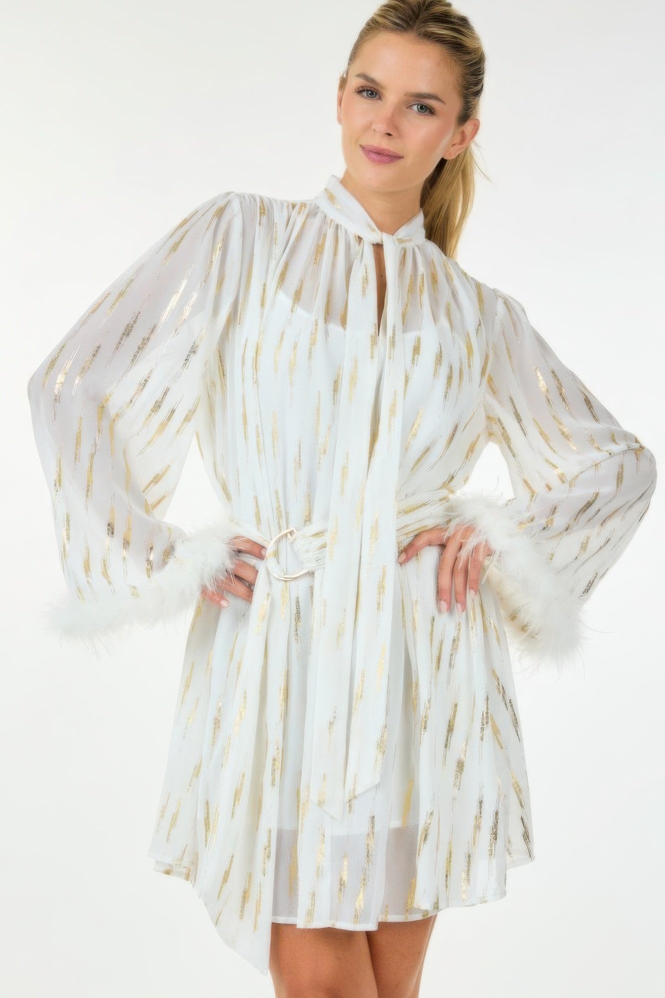 Metallic Print Short Dress product image