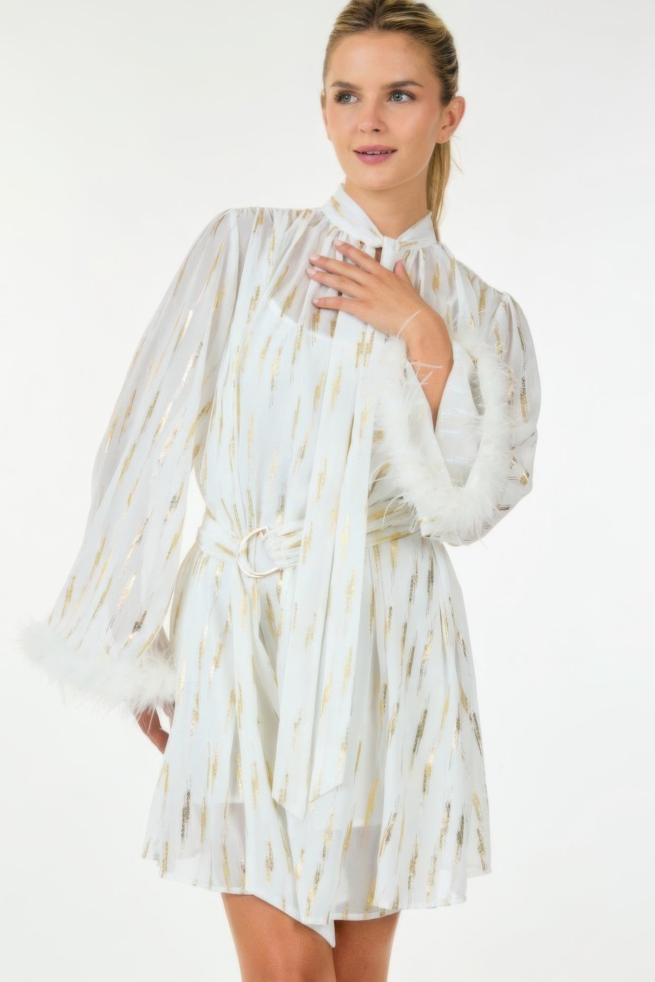 Metallic Print Short Dress product image