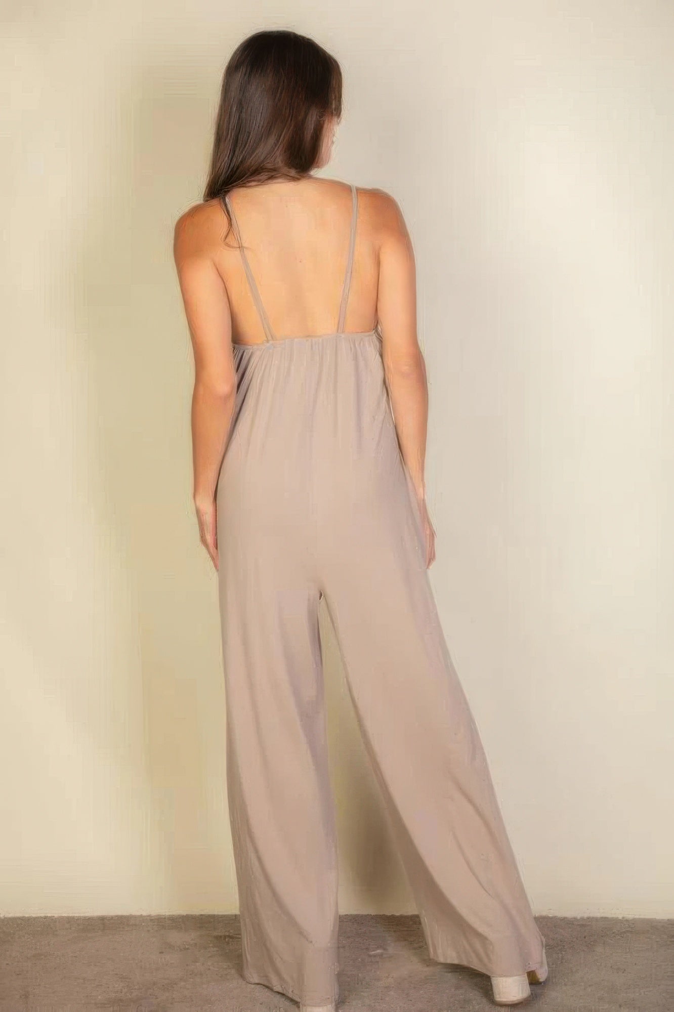 Spaghetti Strap Solid Wide Jumpsuit product image