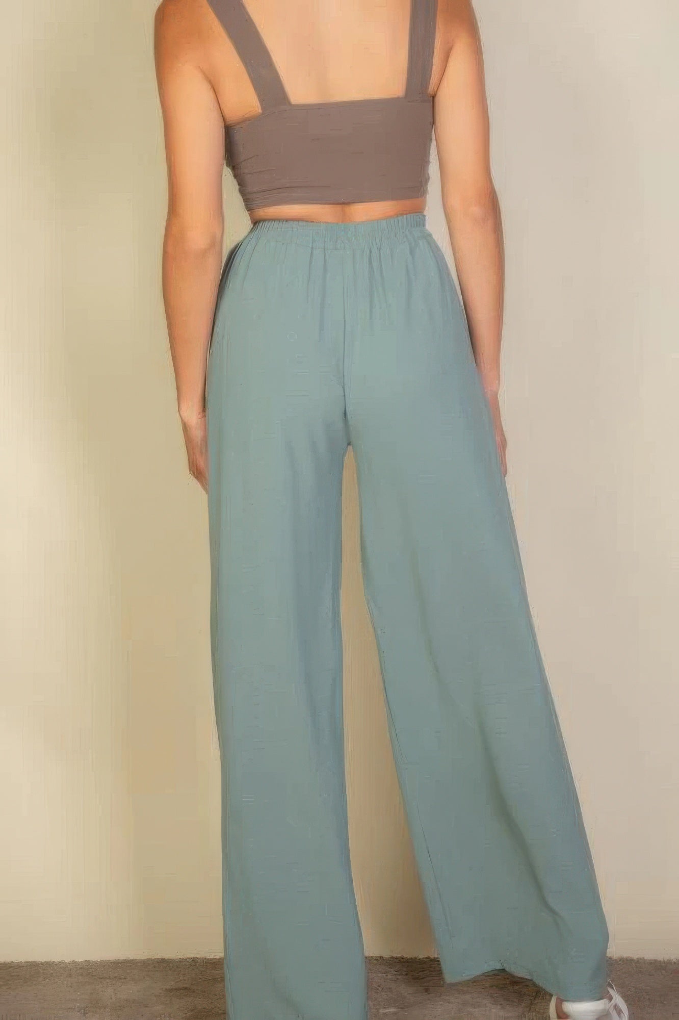 Drawstring Waist Wide Leg Minimalist Pants product image