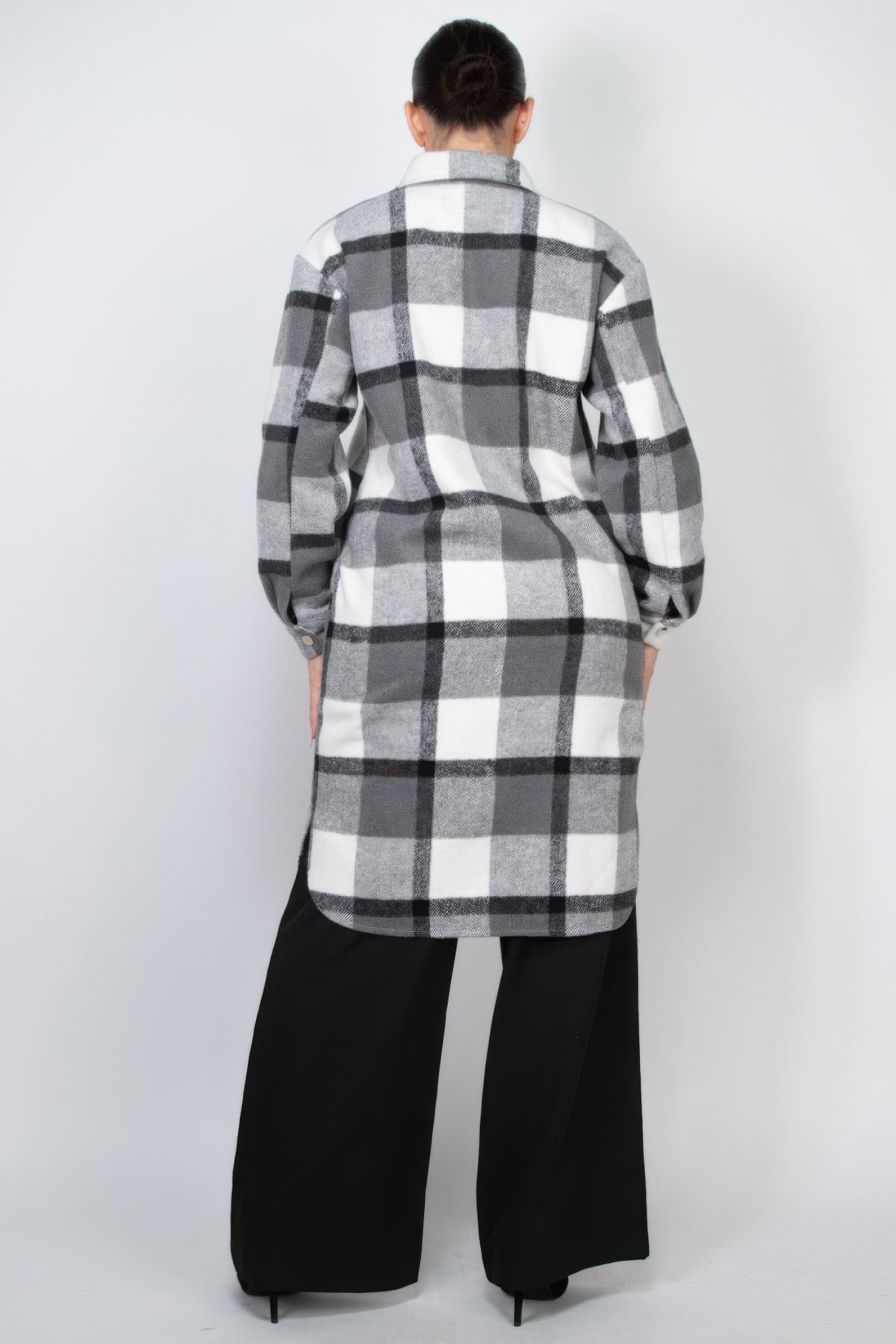 Plaid Buttoned Shacket Coat product image