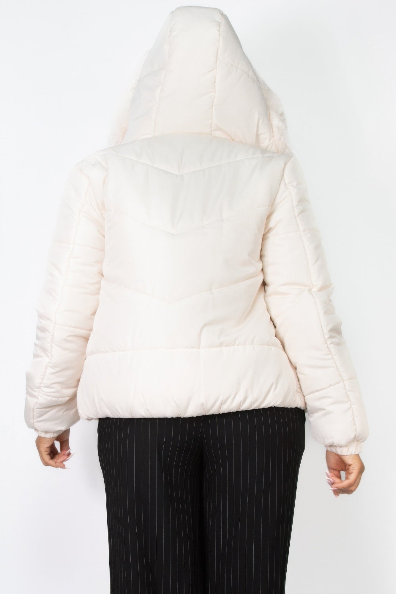 Insulated Zip-up Faux Fur Hooded Jacket product image