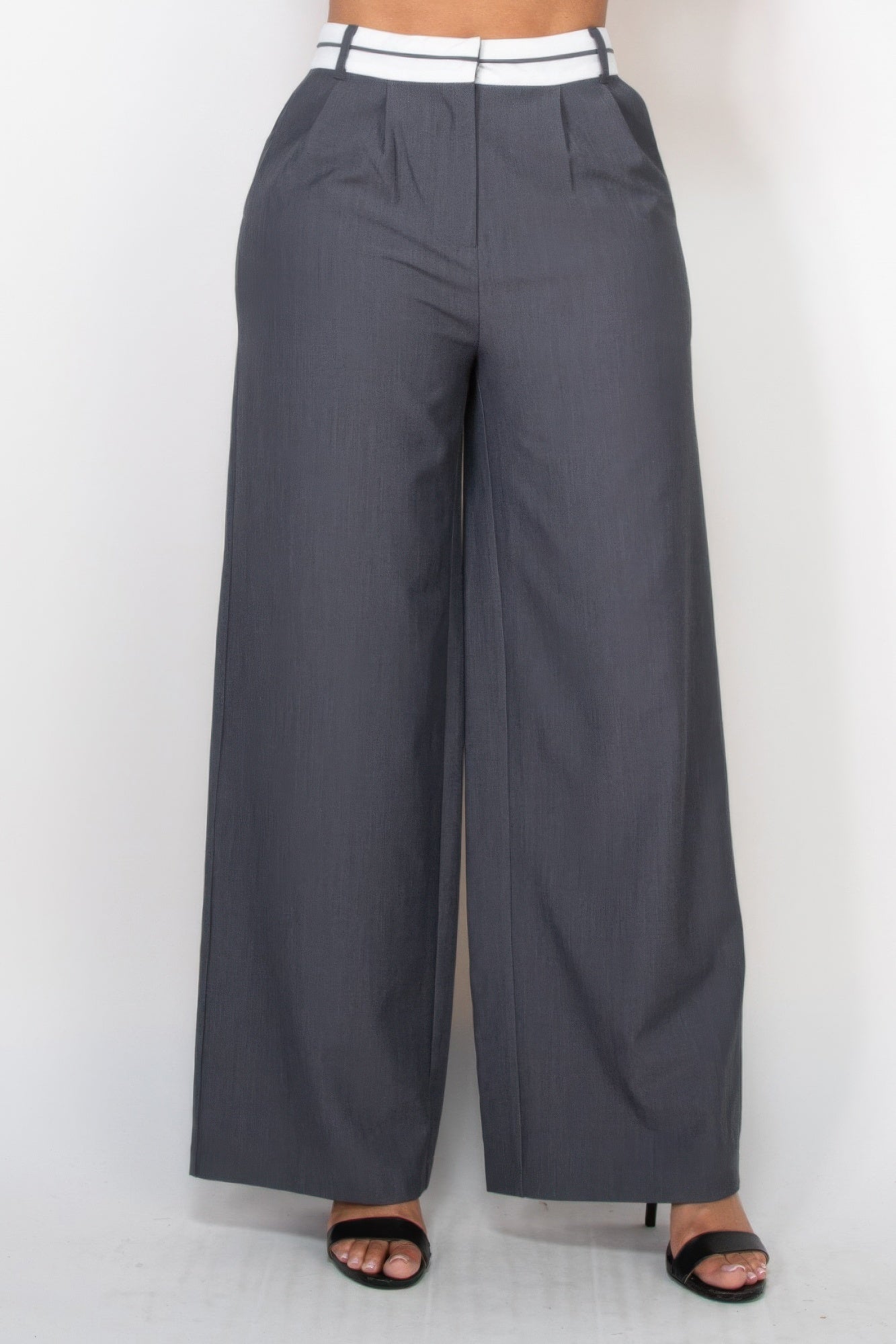 Pleated Double Waistband Pants product image