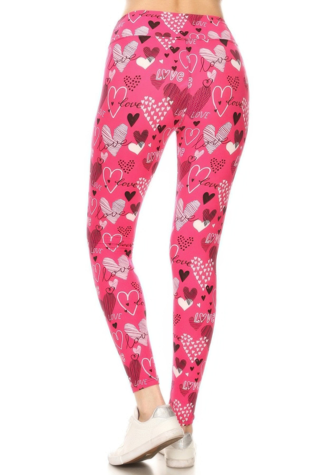 Heart Prints Printed, High Waisted Leggings product image
