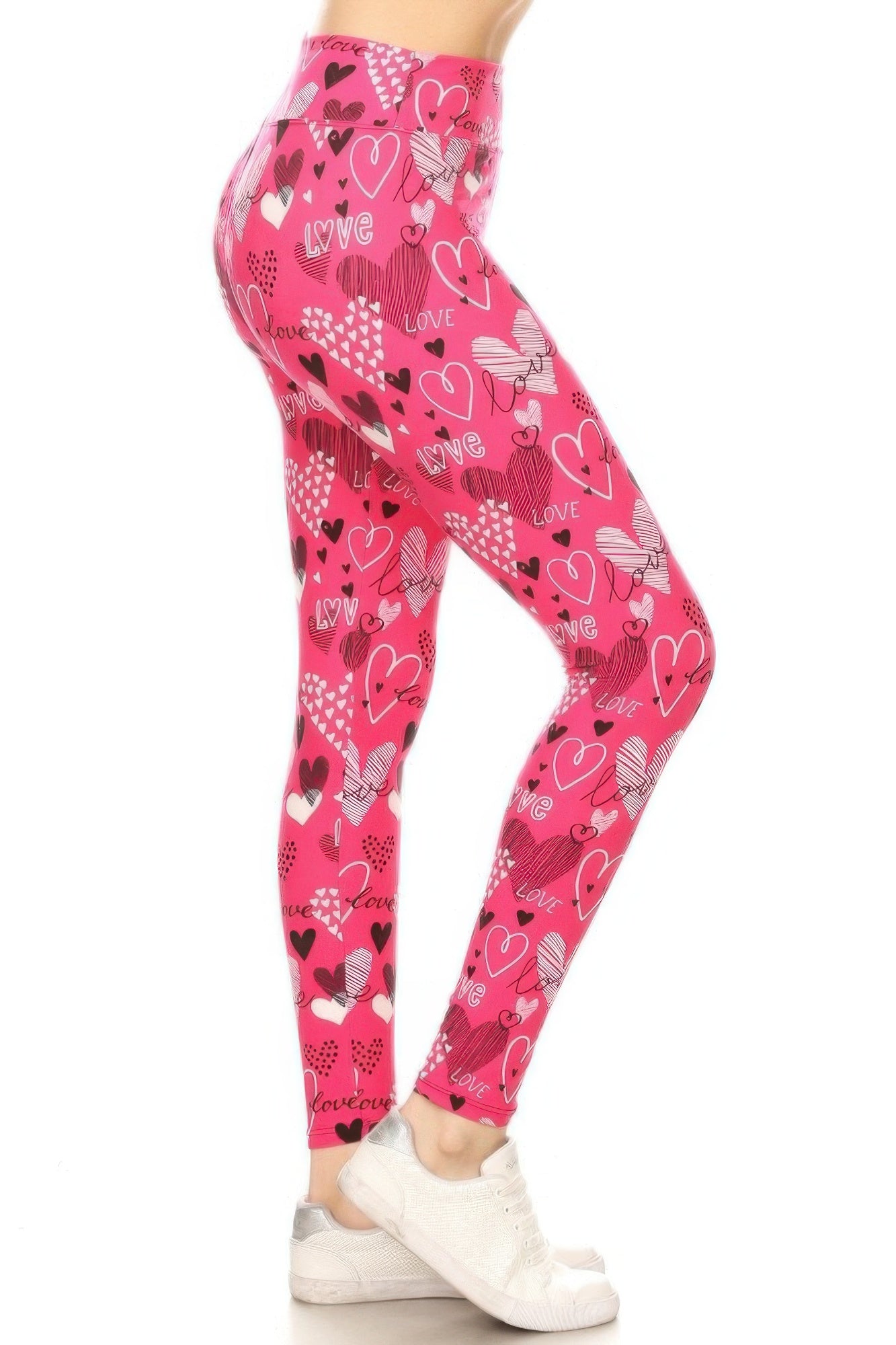 Heart Prints Printed, High Waisted Leggings product image