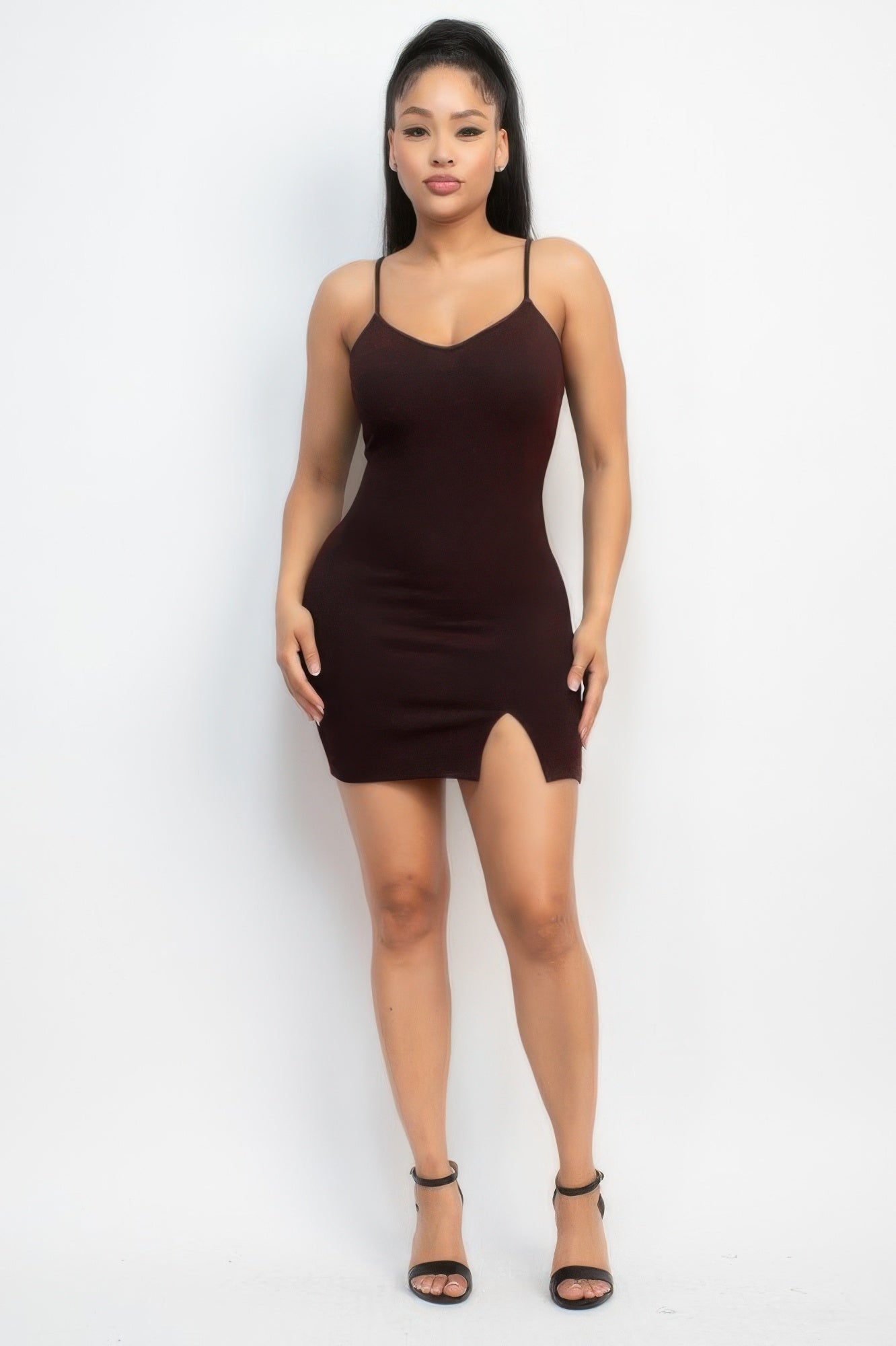 Glittered bodycon slit dress product image