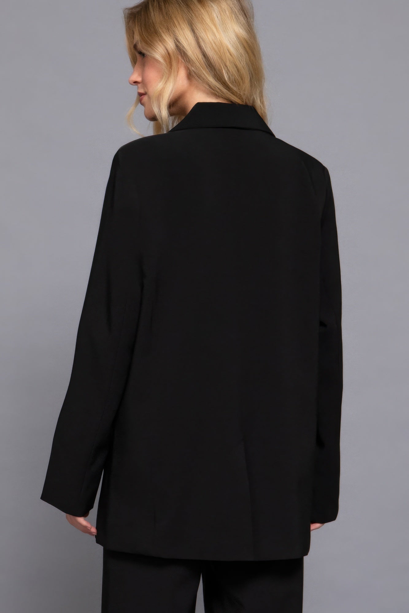 Long slv front button closure blazer product image