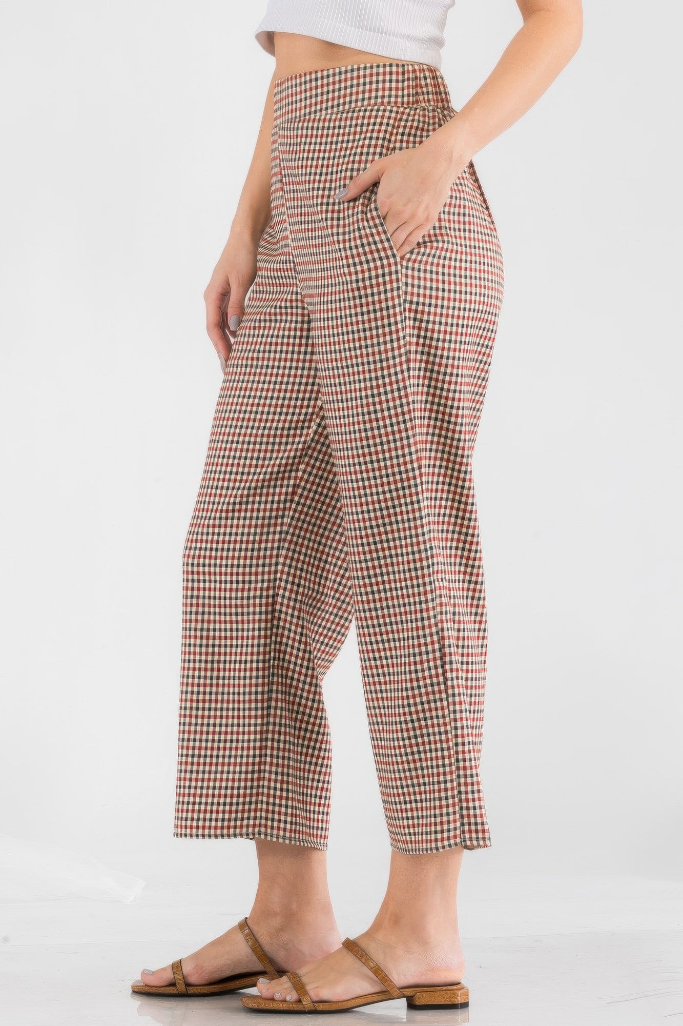 Gingham High Waist Pants product image