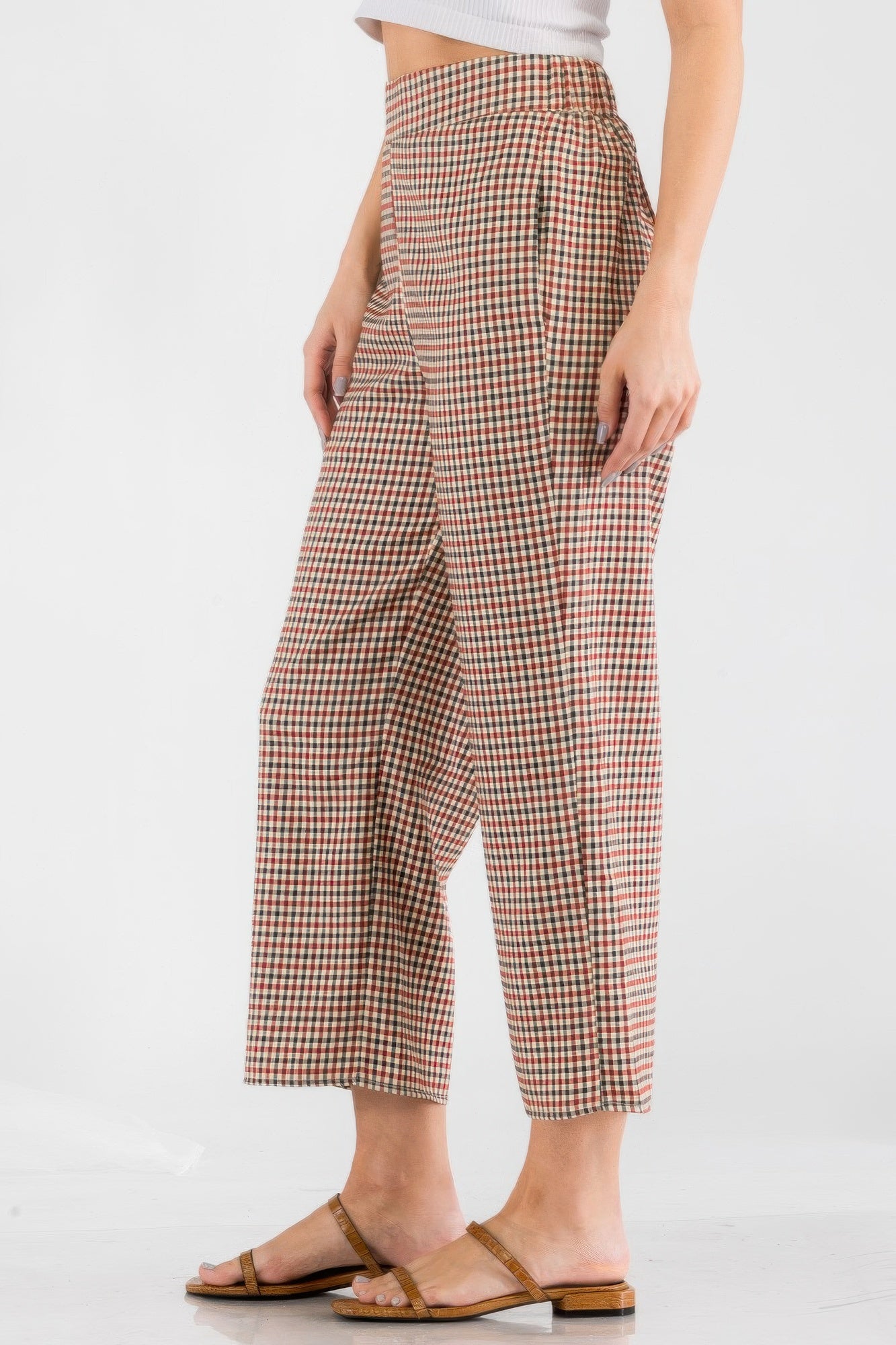 Gingham High Waist Pants product image