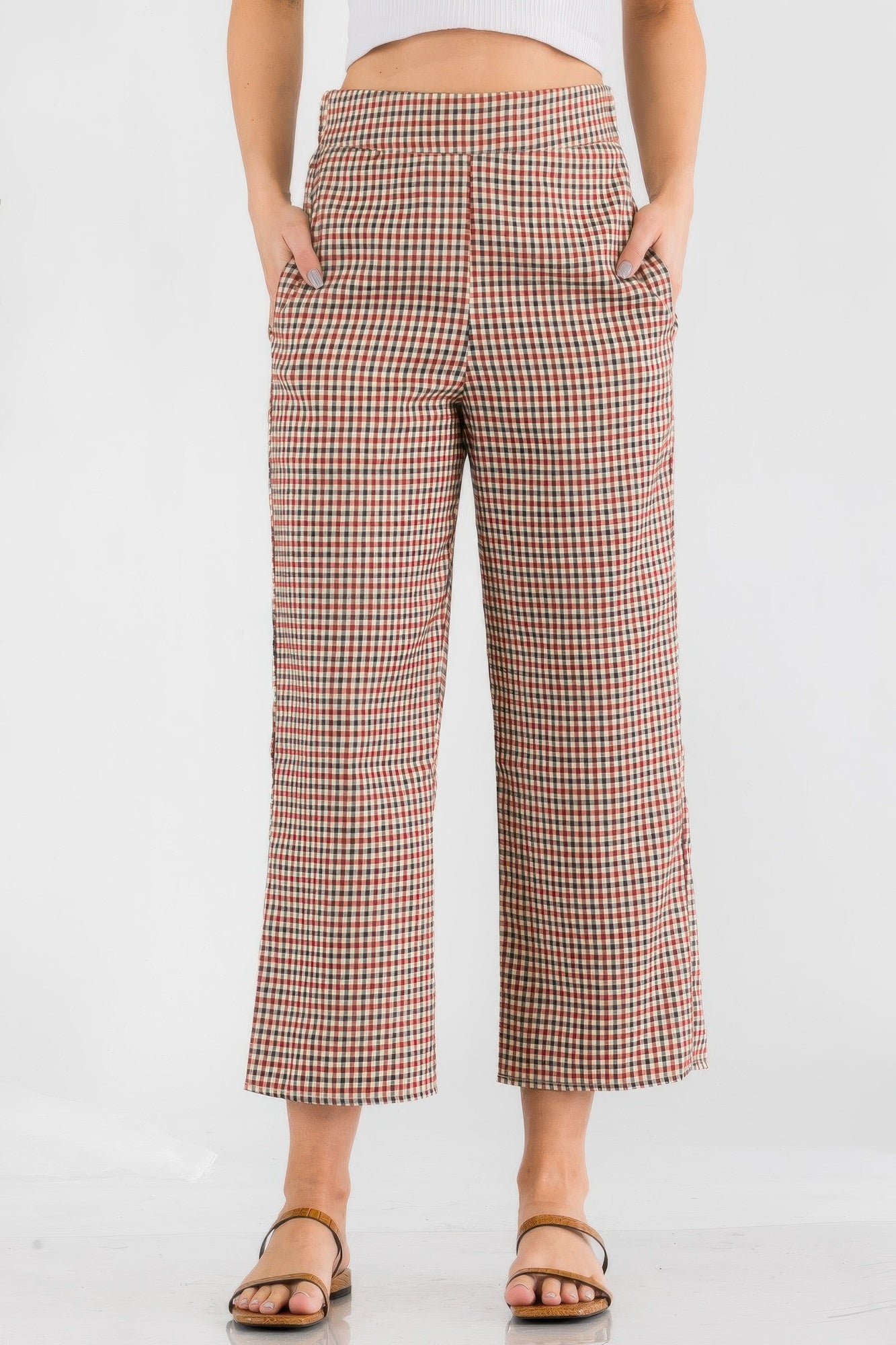 Gingham High Waist Pants product image