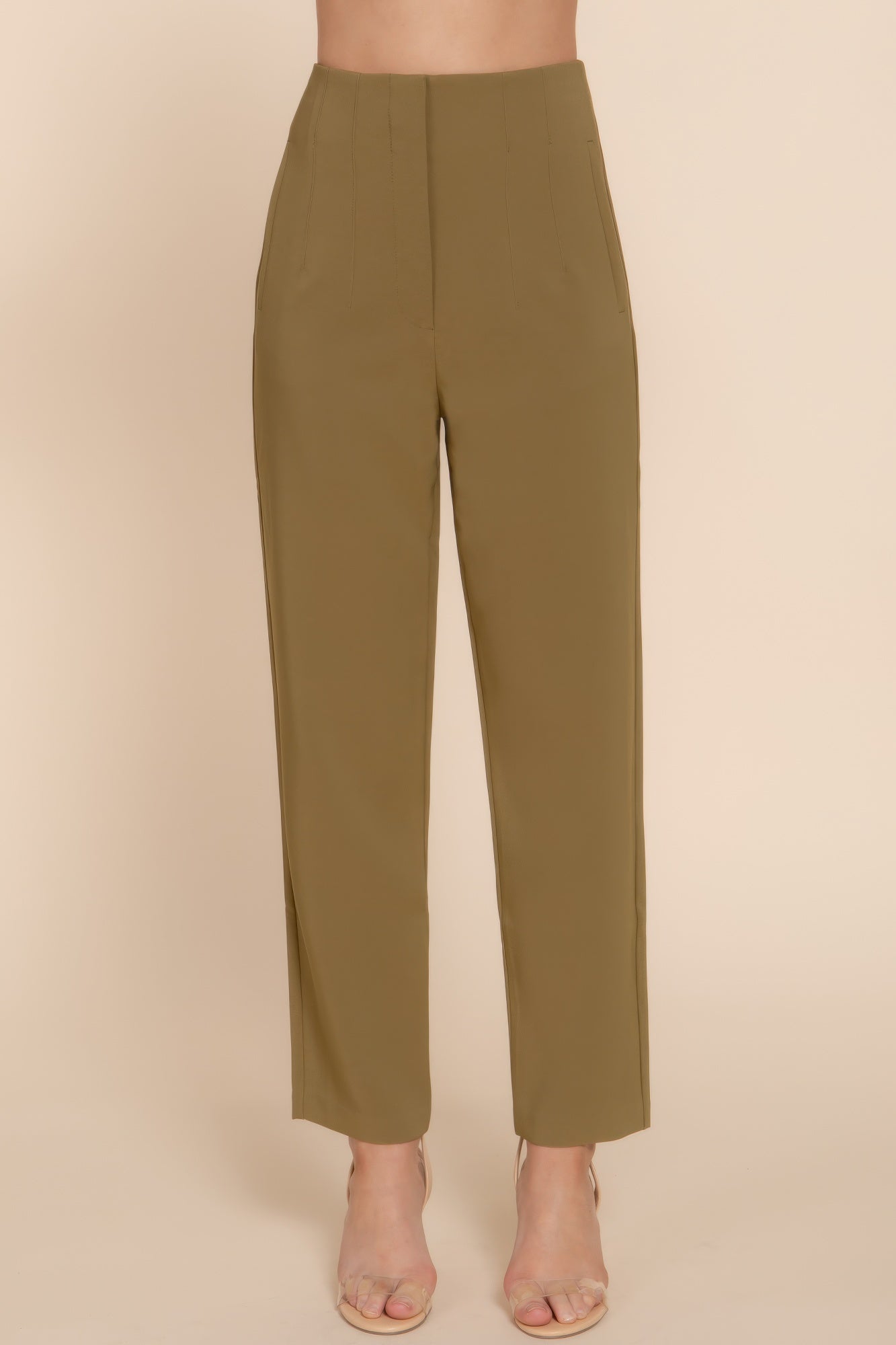 High Waist Pintuck Detail Long Pants product image