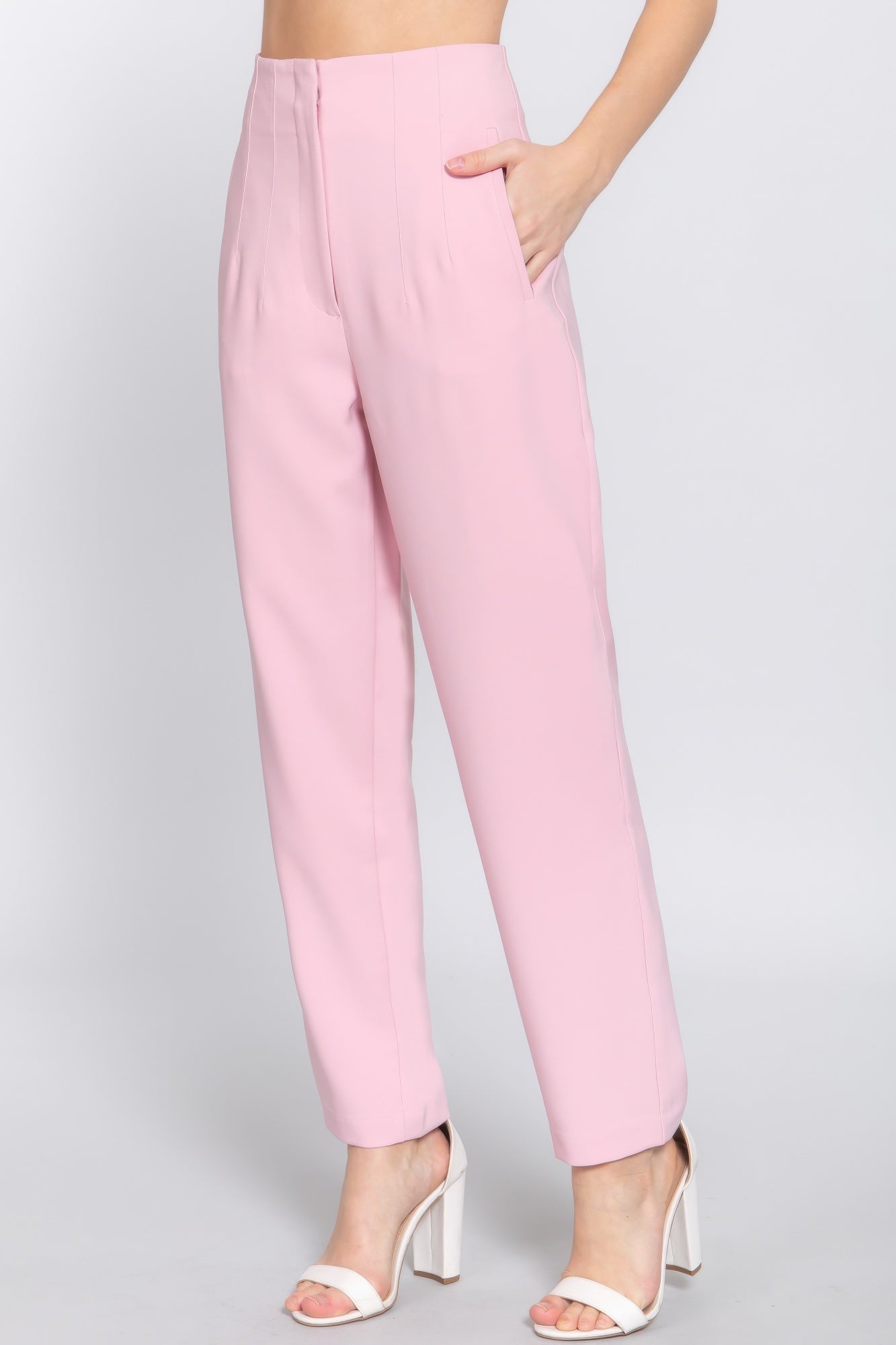 High Waist Pintuck Detail Long Pants product image