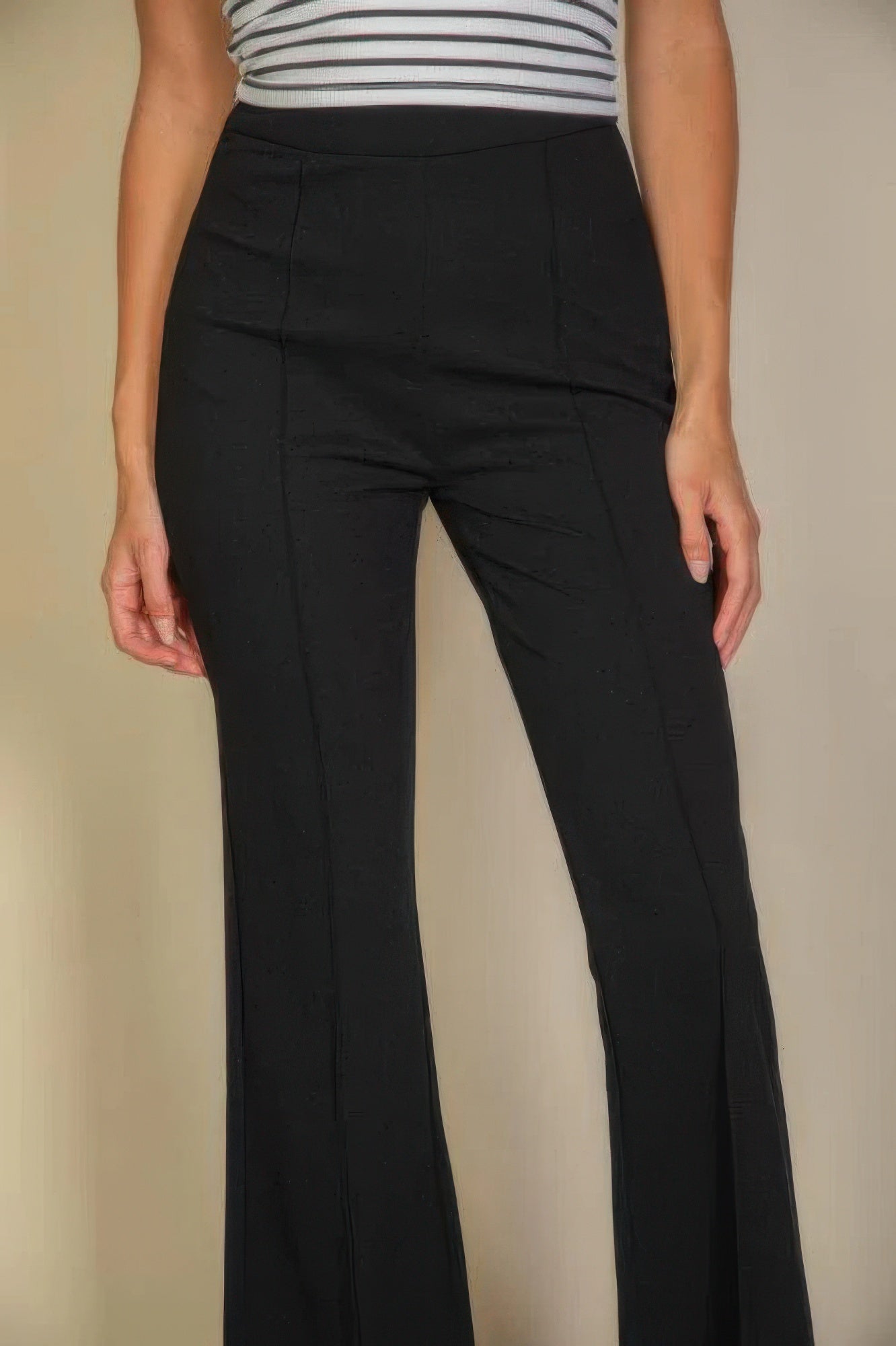 High Waist Stretch Crepe Flare Pants product image