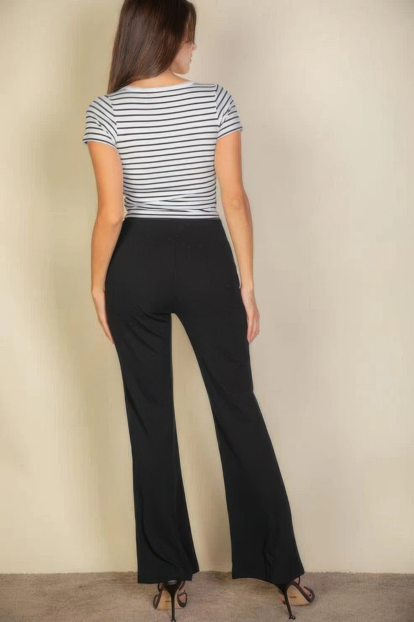 High Waist Stretch Crepe Flare Pants product image