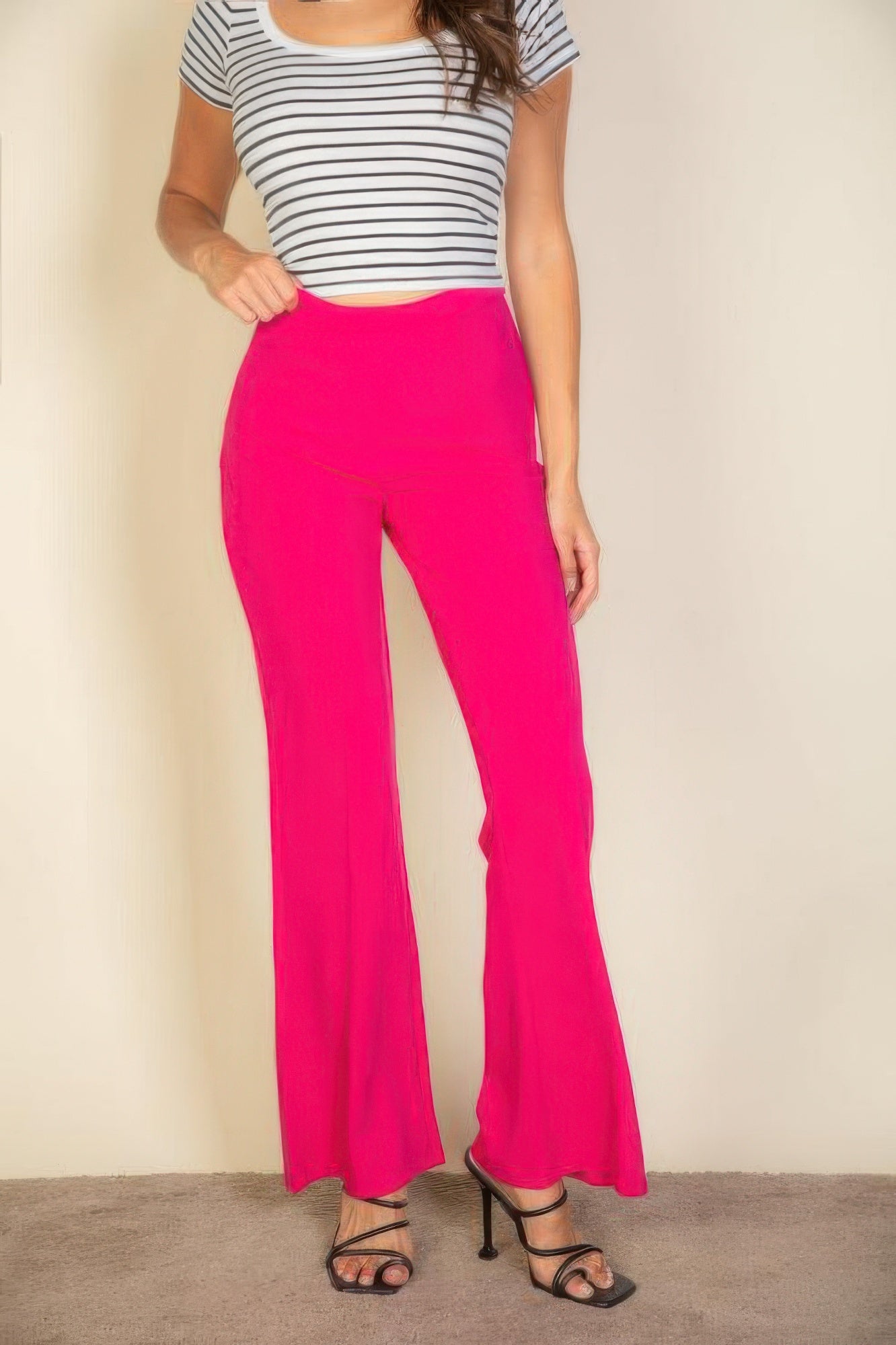 High Waist Stretch Crepe Flare Pants product image