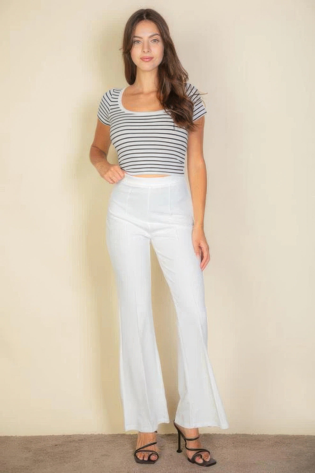 High Waist Stretch Crepe Flare Pants product image