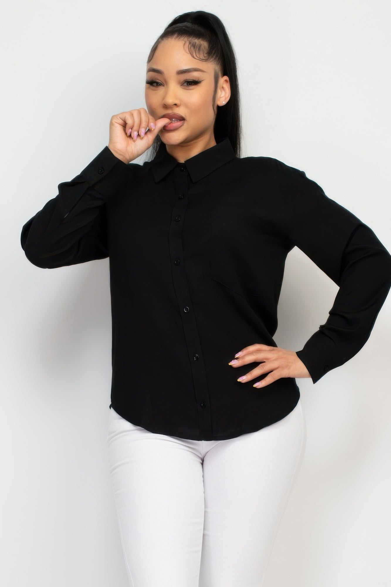 Button Down Collared Linen Shirt product image