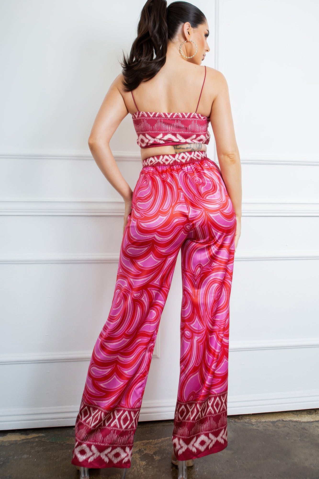 Bra Top And Wide Leg Pants Set product image