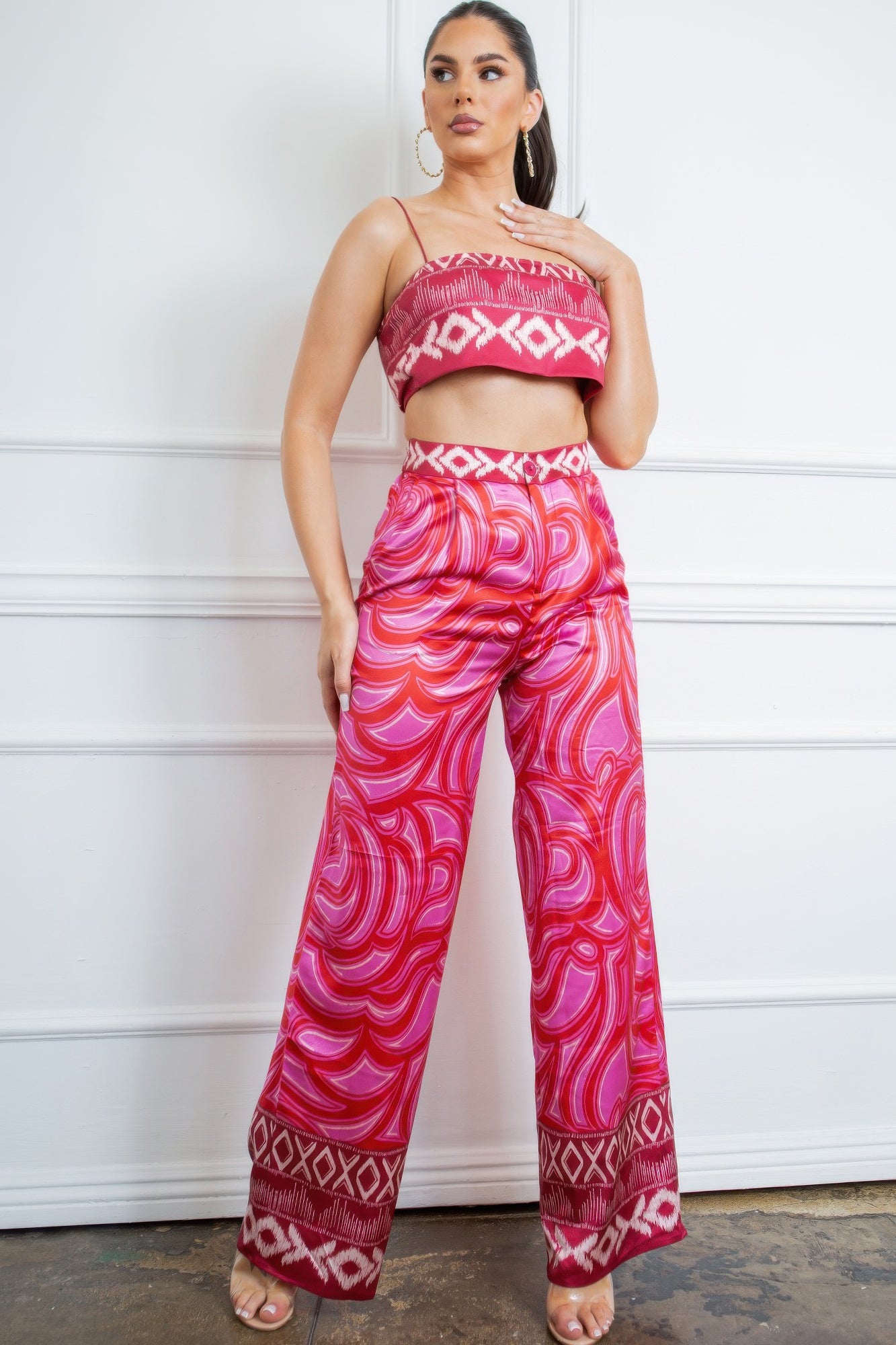 Bra Top And Wide Leg Pants Set product image
