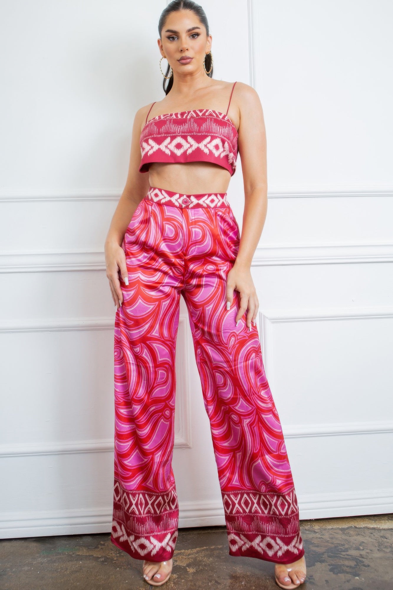 Bra Top And Wide Leg Pants Set product image