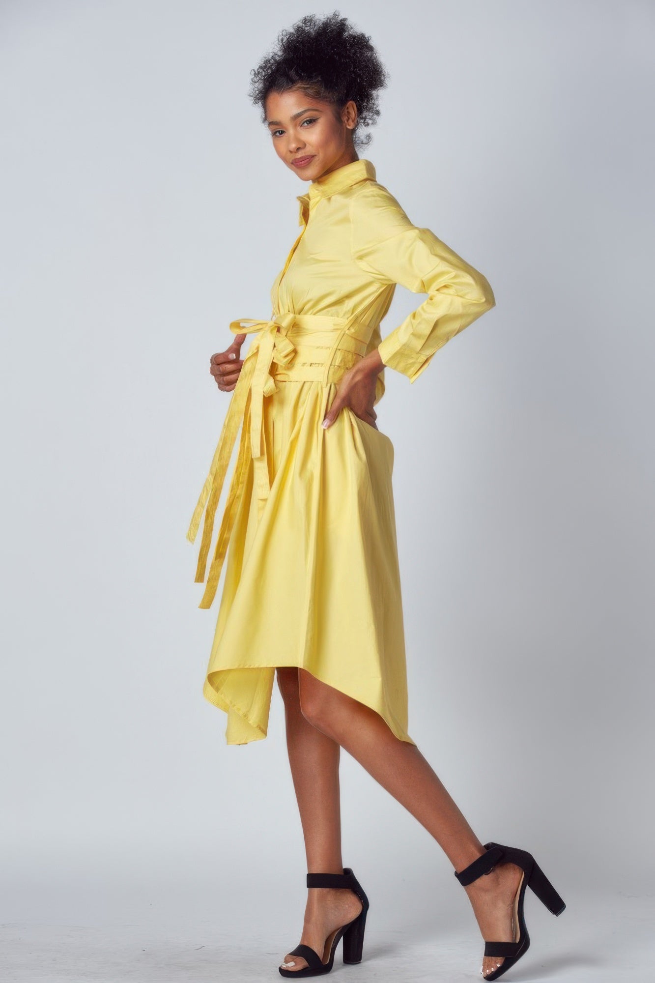 Shirt Dress With Tie Up Belt Detail product image