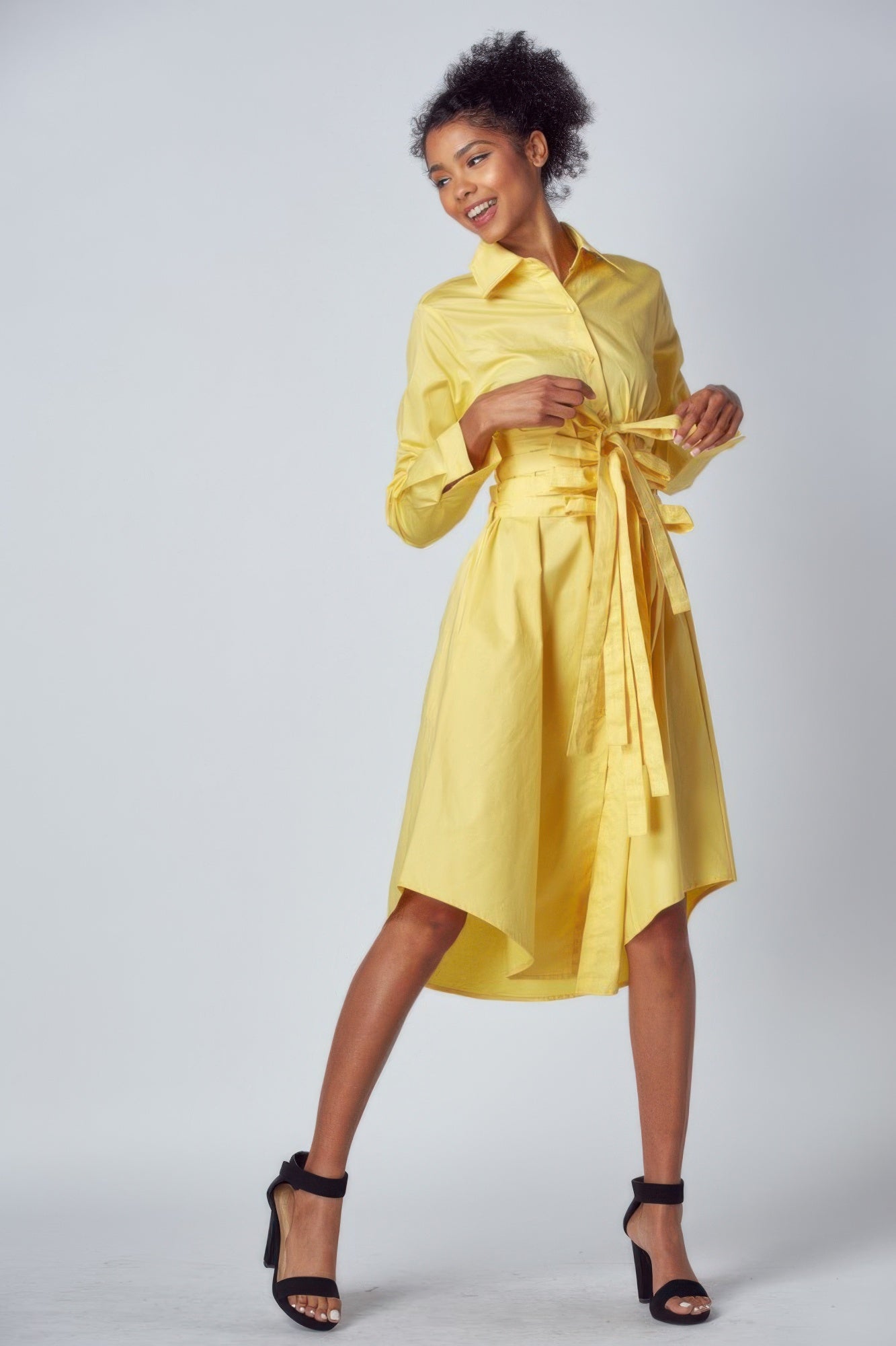 Shirt Dress With Tie Up Belt Detail product image