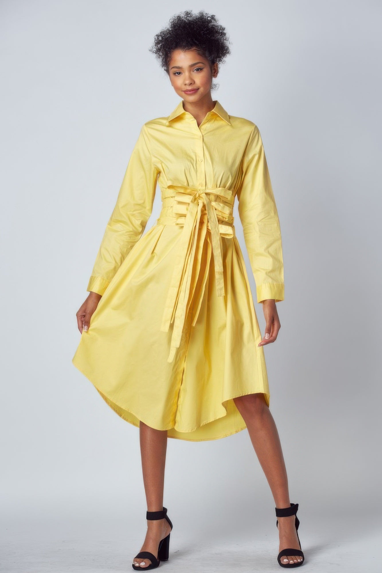 Shirt Dress With Tie Up Belt Detail product image