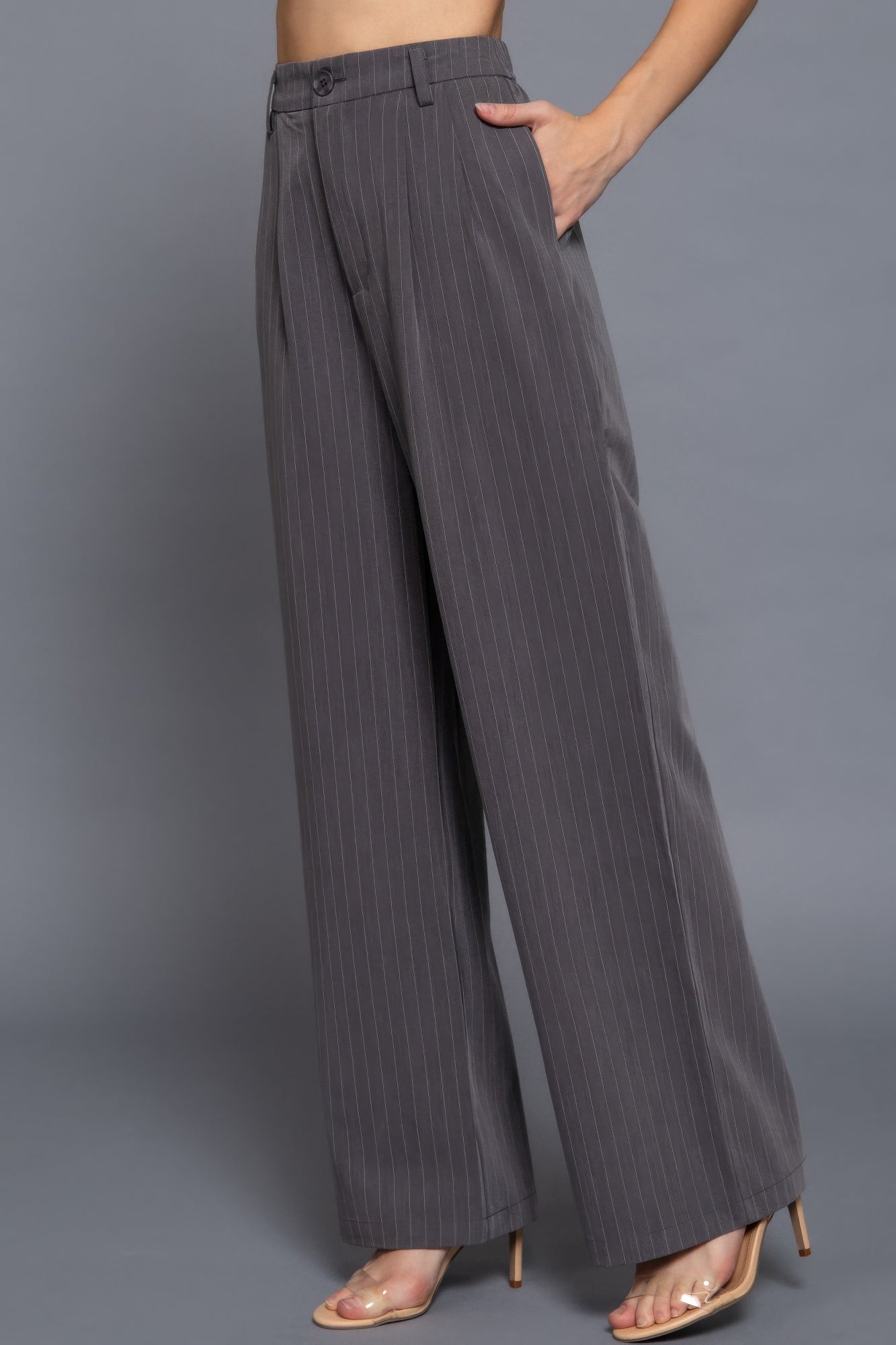 Pin Stripe Woven Straight Pants product image