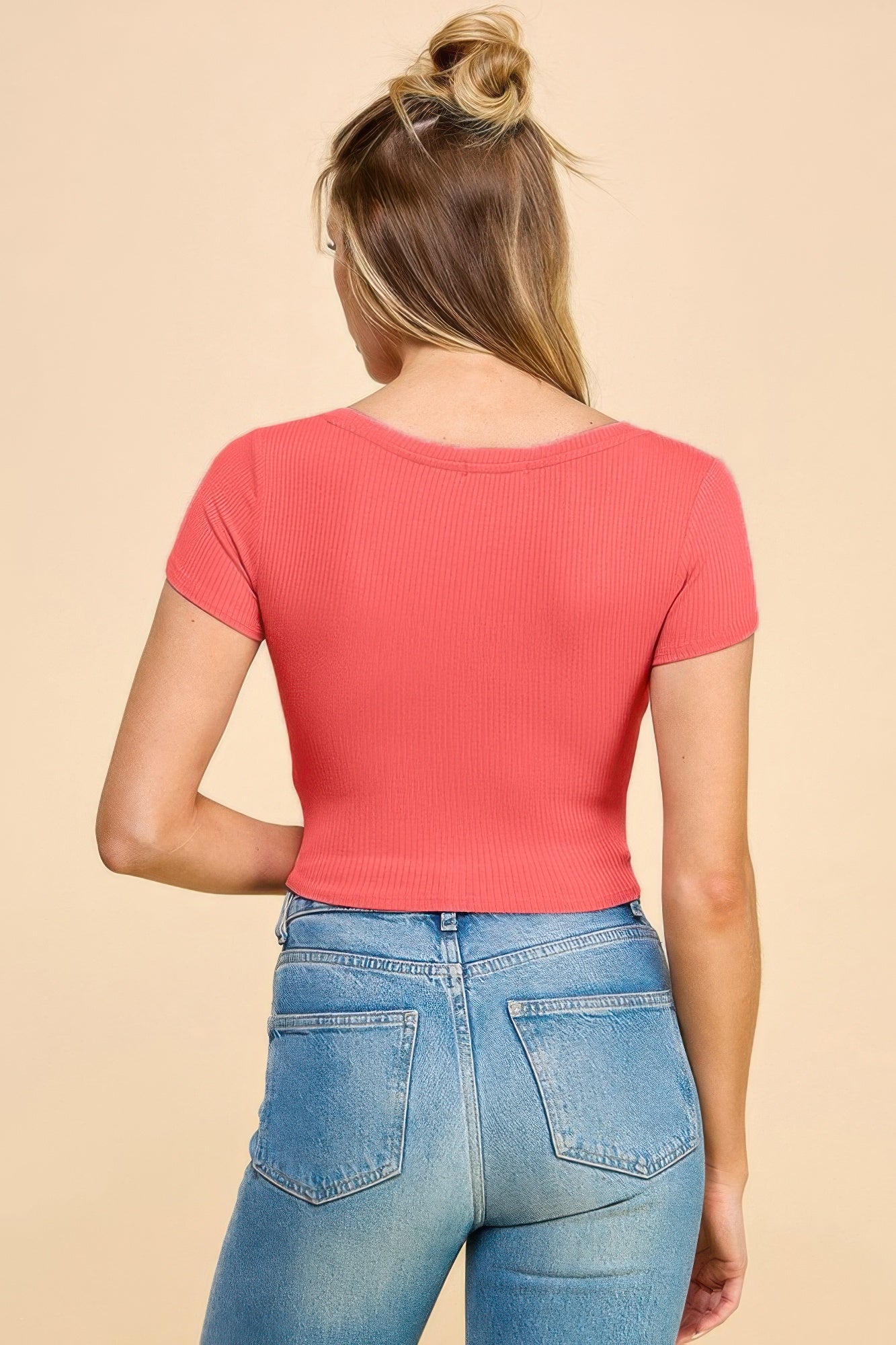 Short Sleeve V-neck Crop Top product image