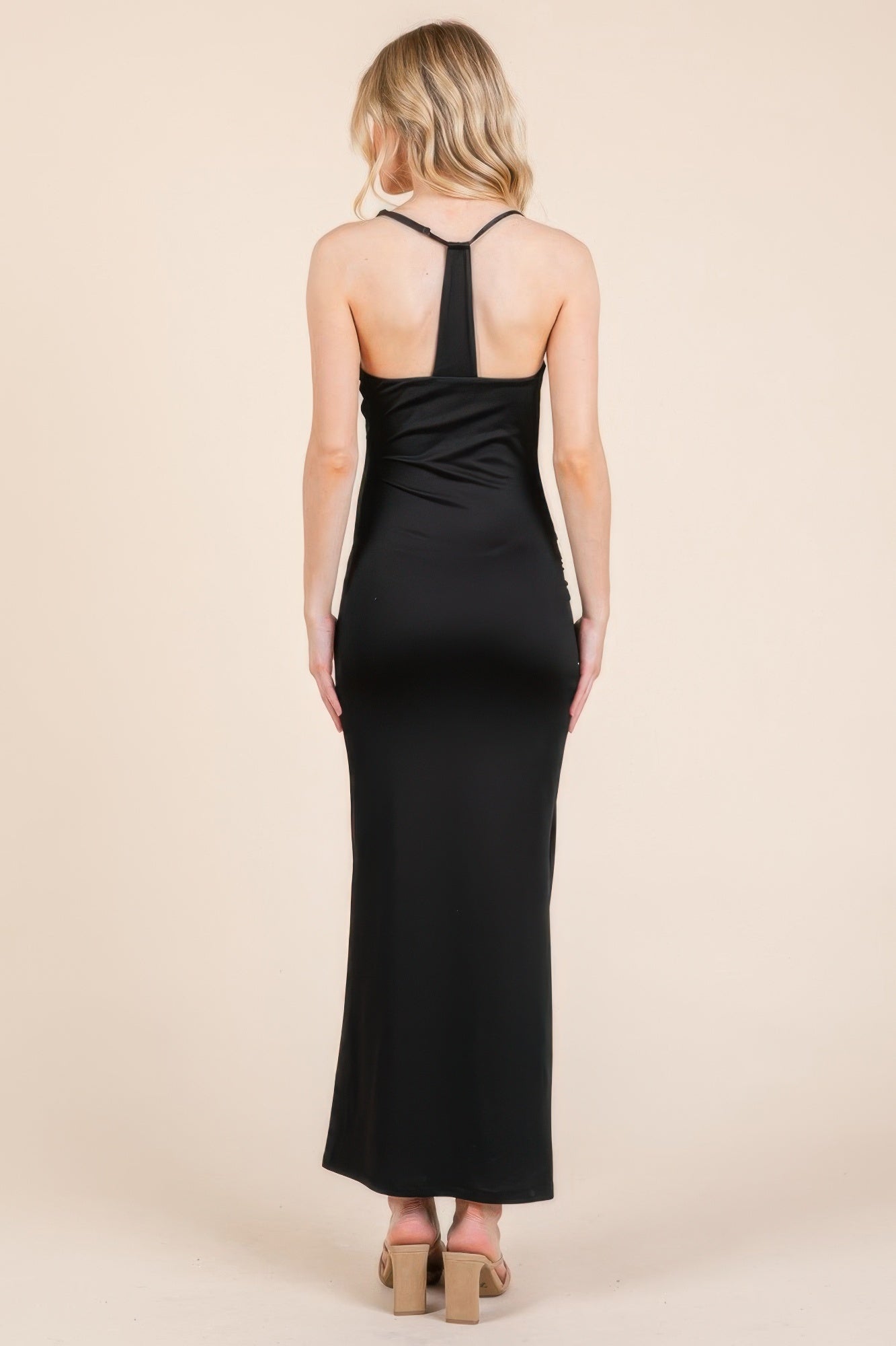 Asymmetry Ruched Double Layered Maxi Dress product image