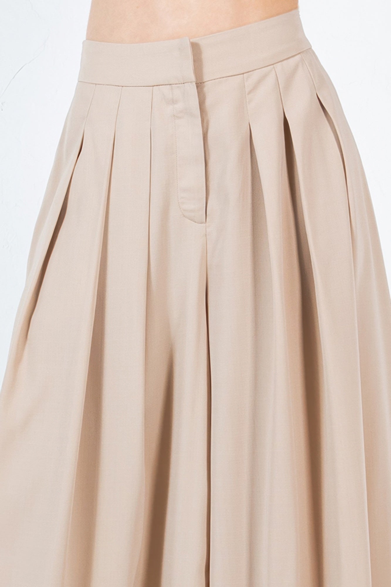 Large Hem Wide Leg Pleated Solid Pants product image