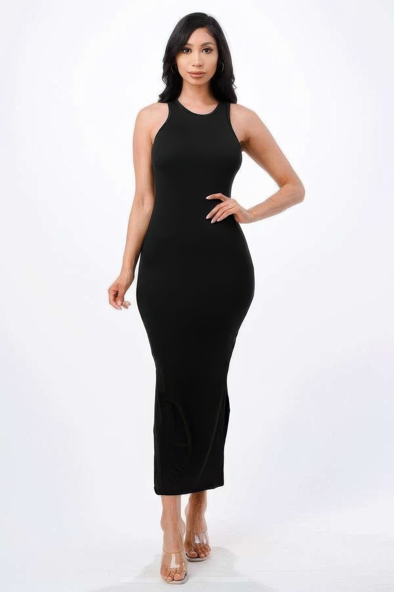 High Neck Side Slit Max Dress product image
