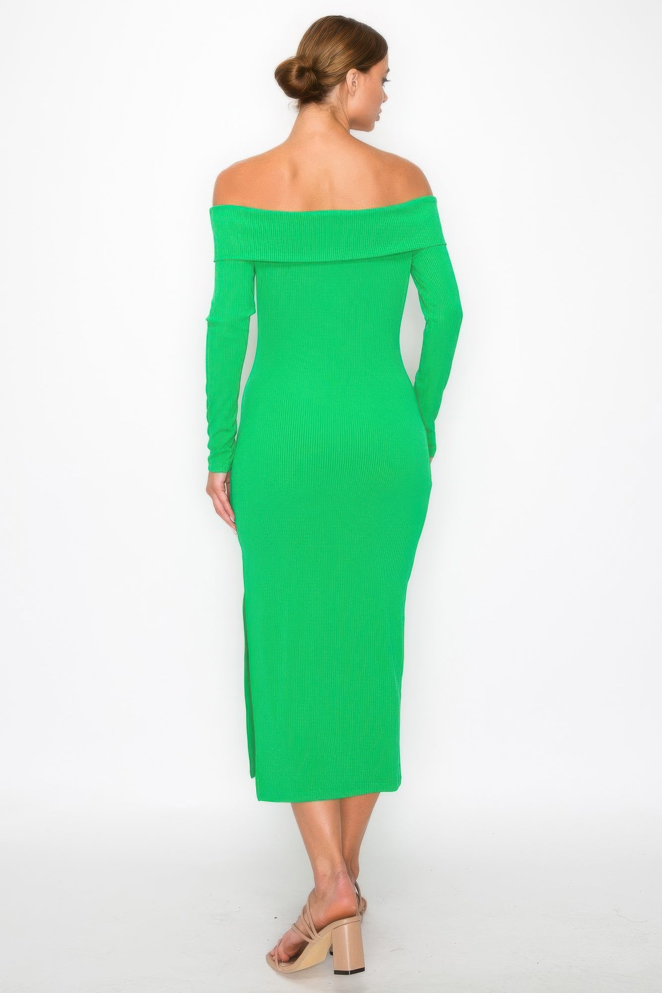 Off-shoulder Rib Midi Dress product image