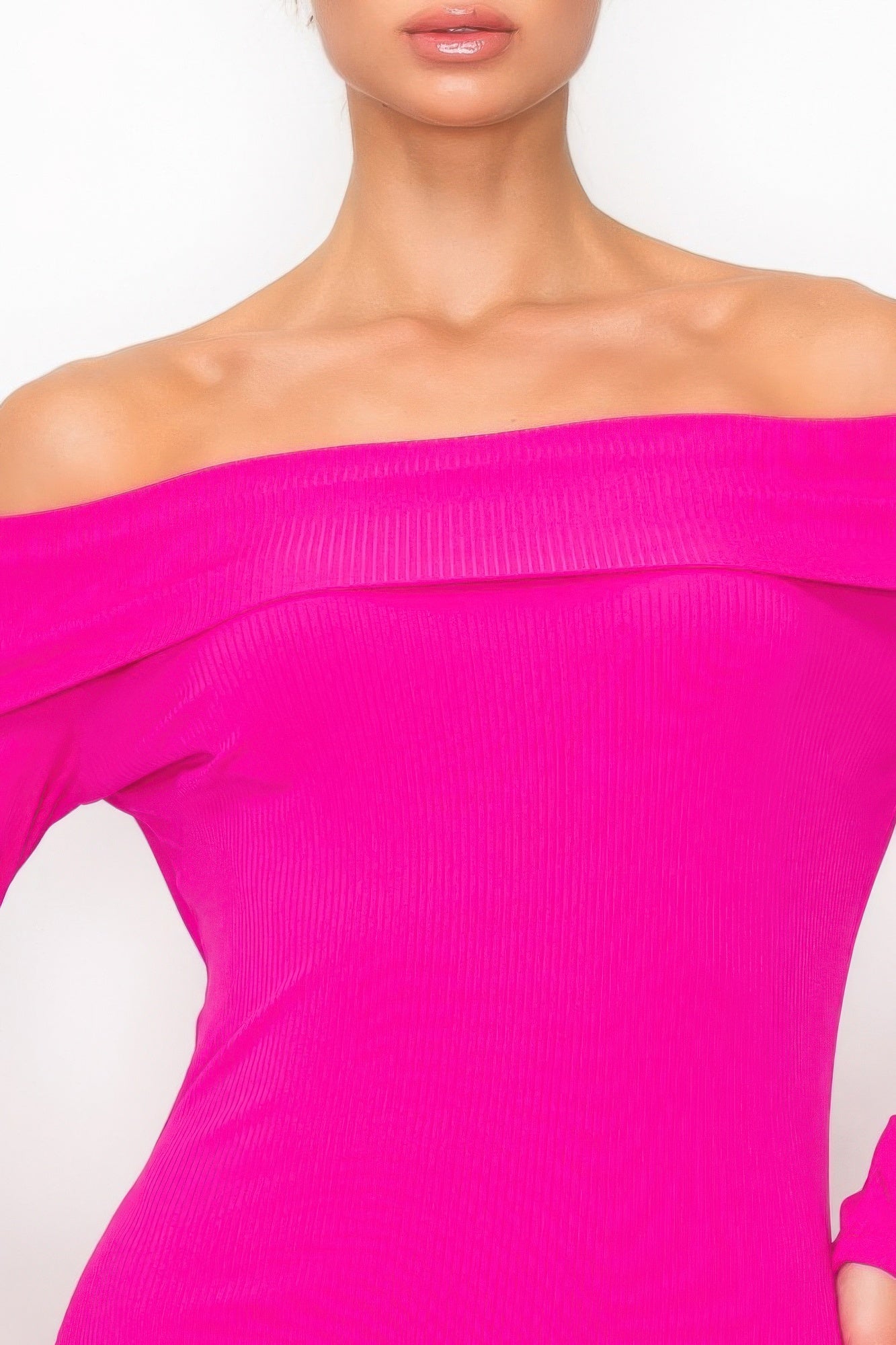 Off-shoulder Rib Midi Dress product image