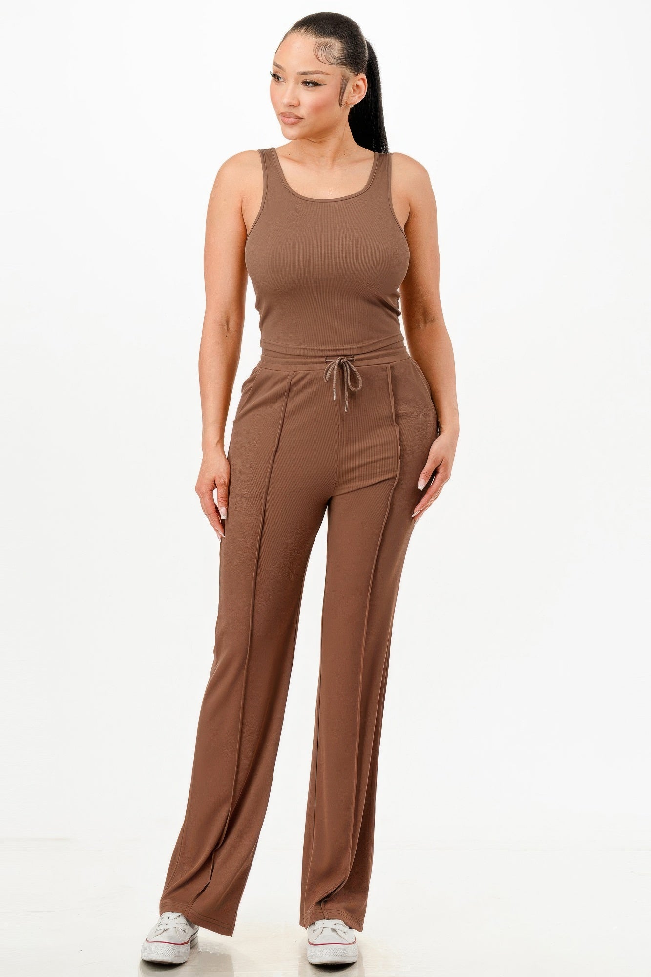 Ribbed Tank Top And Pant Set product image