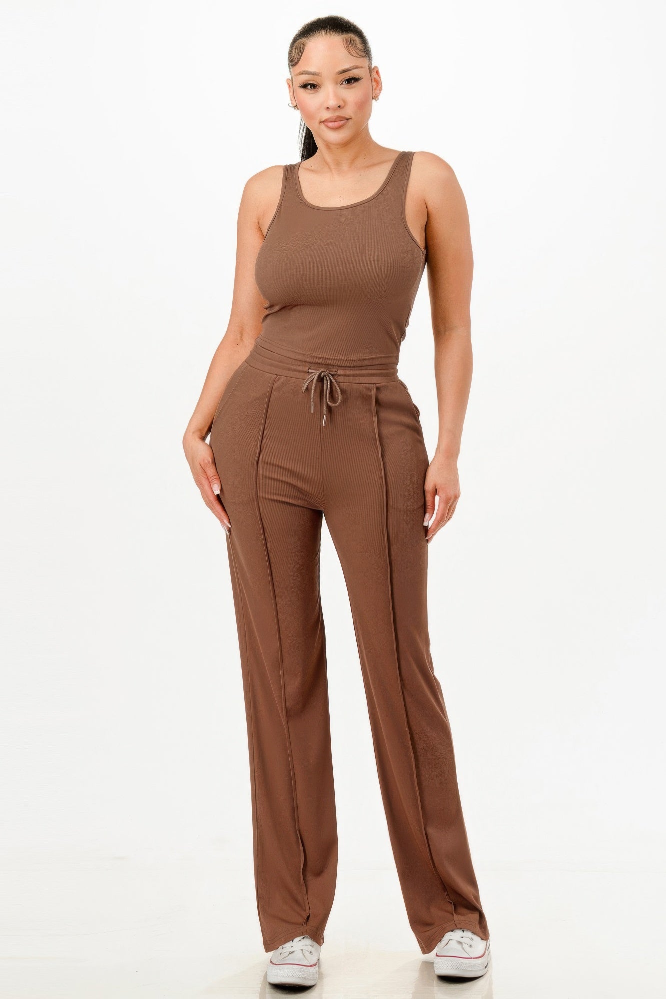 Ribbed Tank Top And Pant Set product image