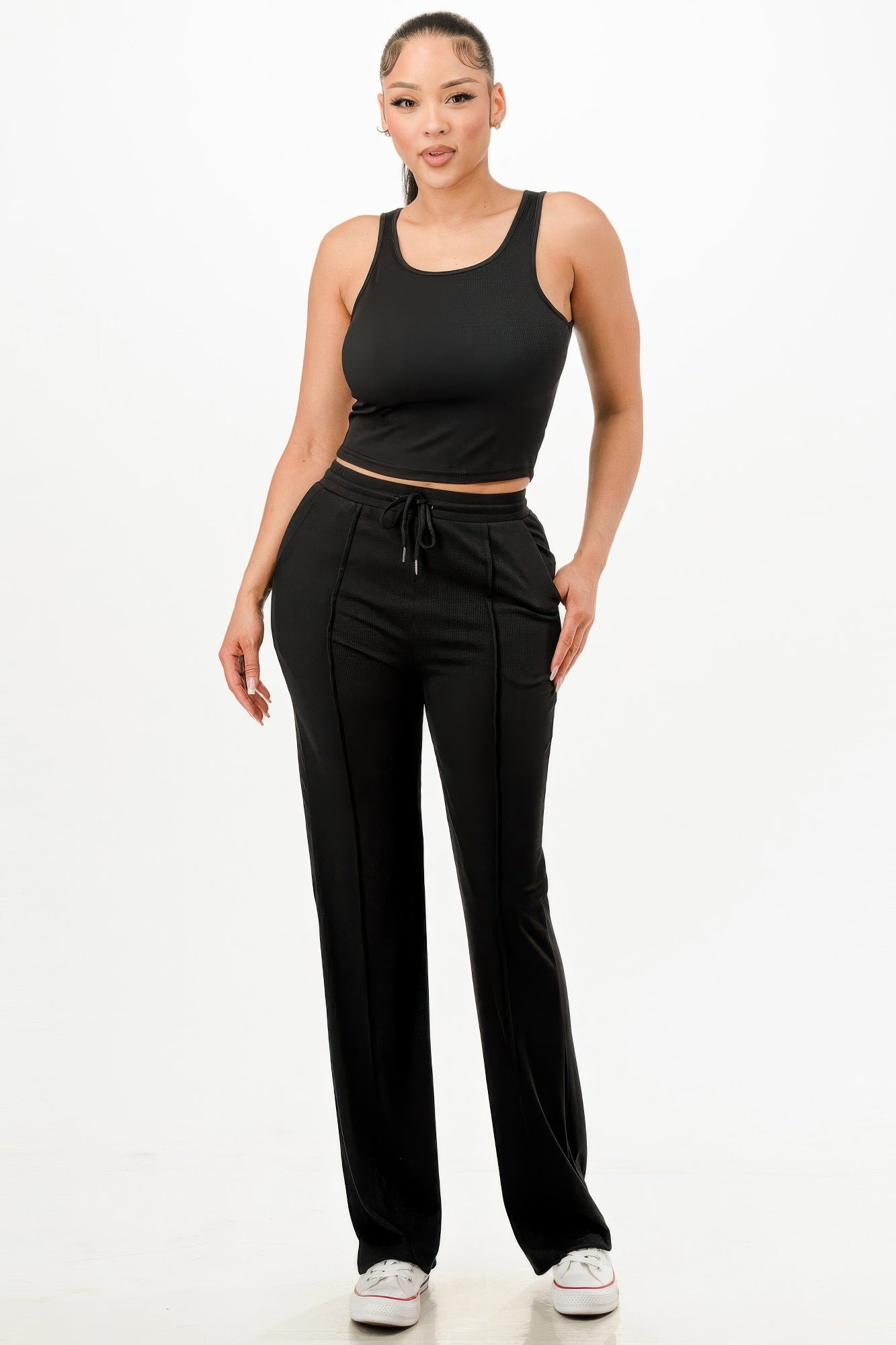 Ribbed Tank Top And Pant Set product image