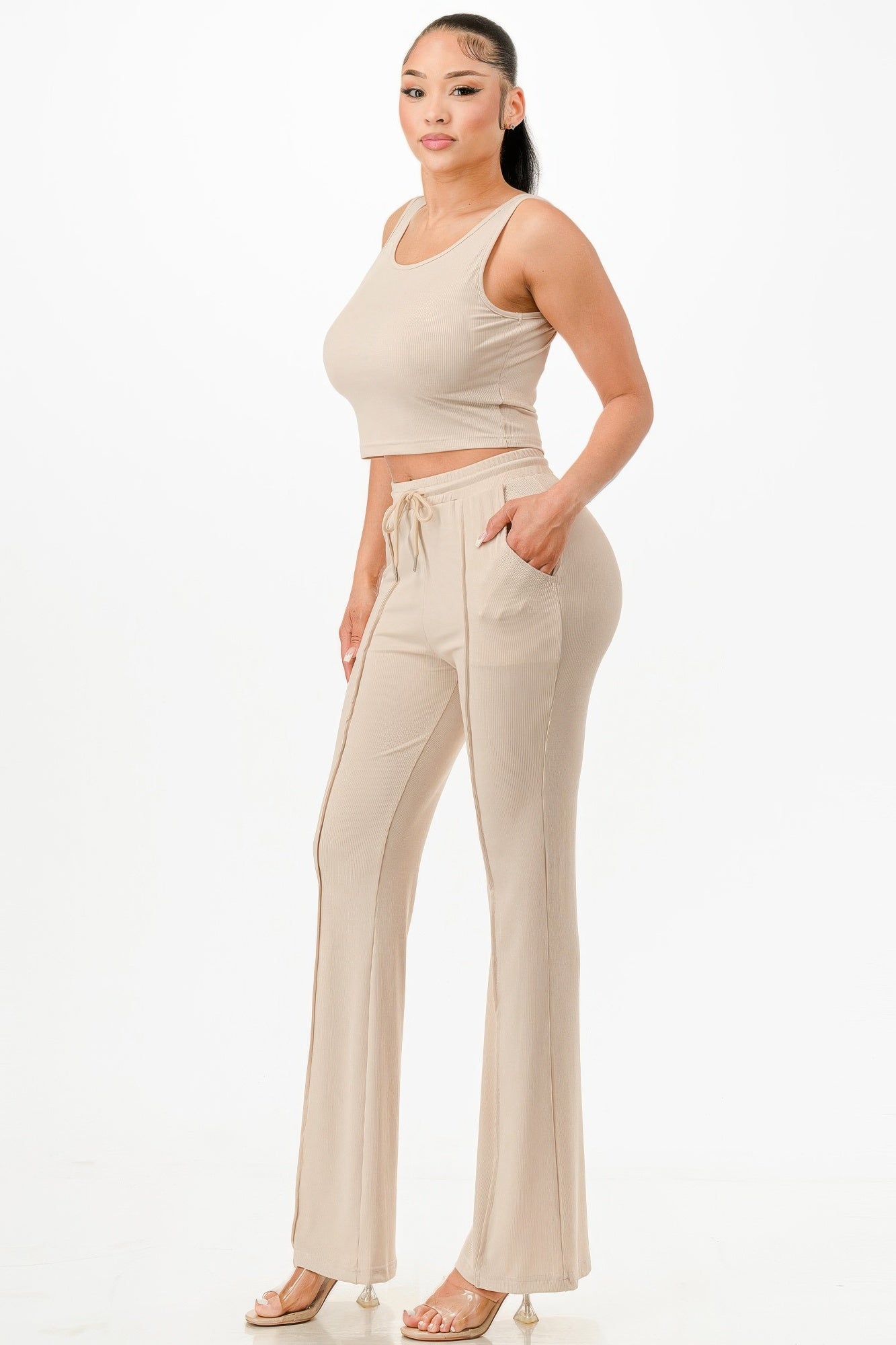 Ribbed Tank Top And Pant Set product image