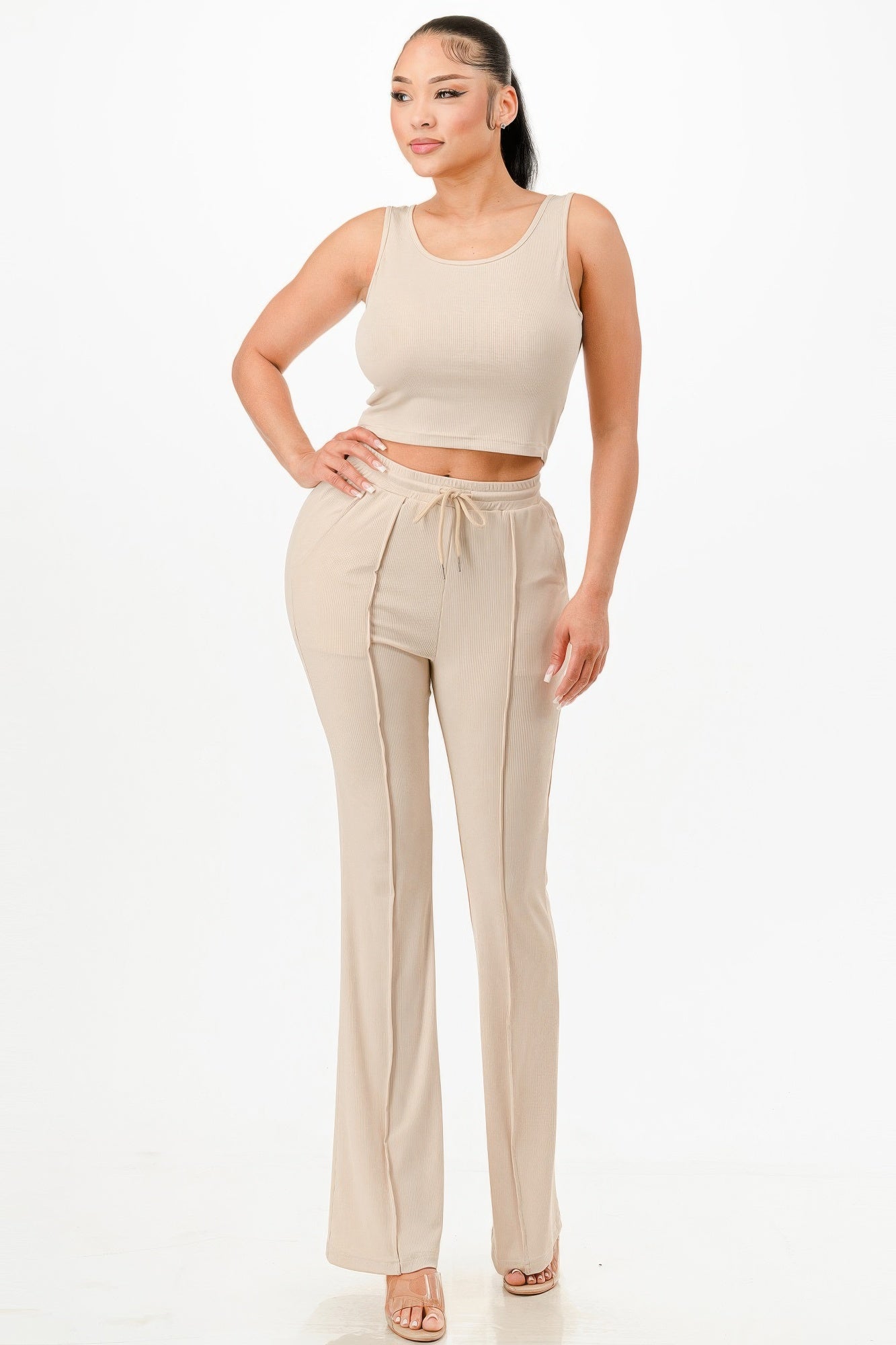 Ribbed Tank Top And Pant Set product image
