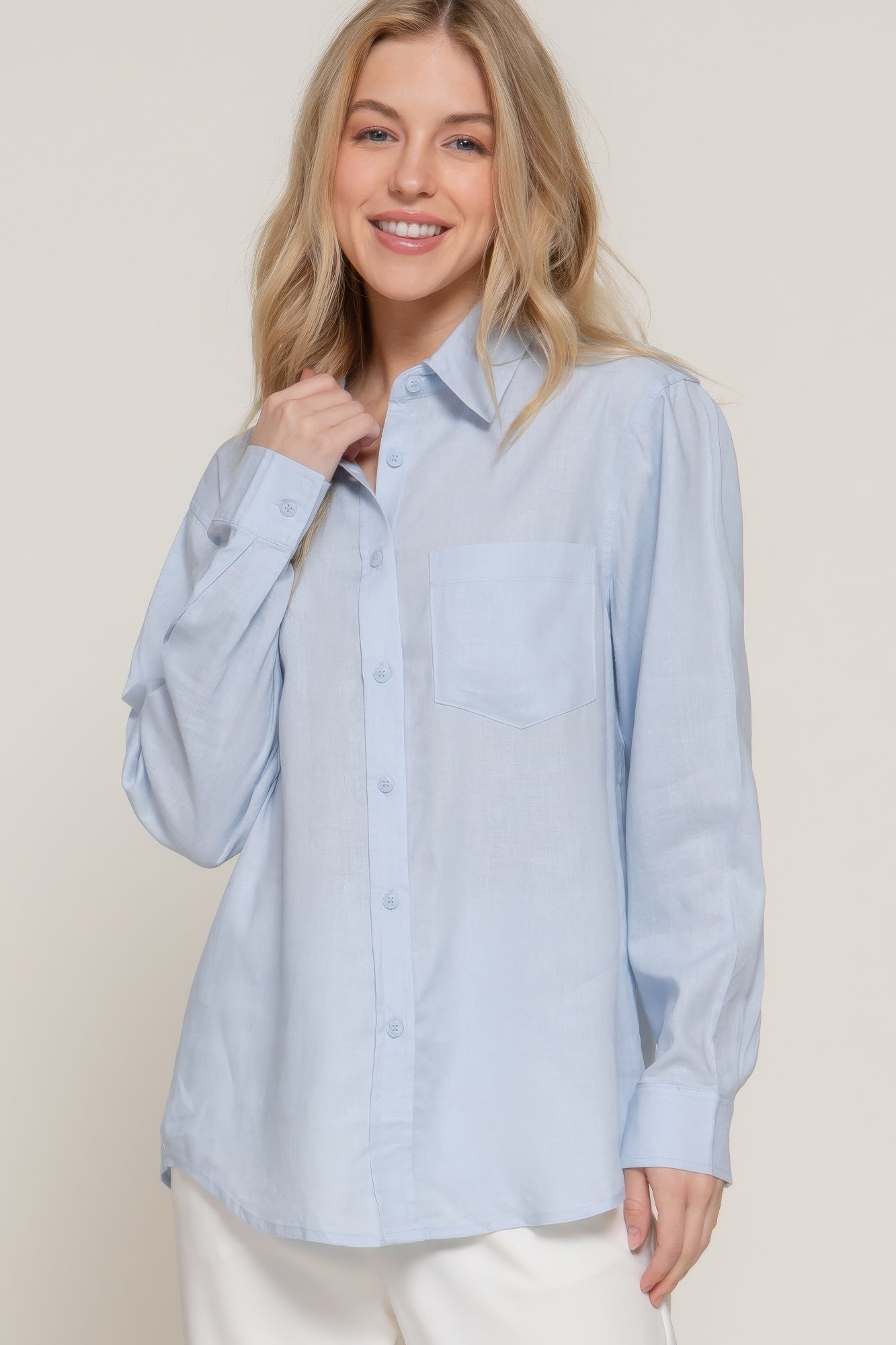 Long Sleeve Linen Blend Shirt product image