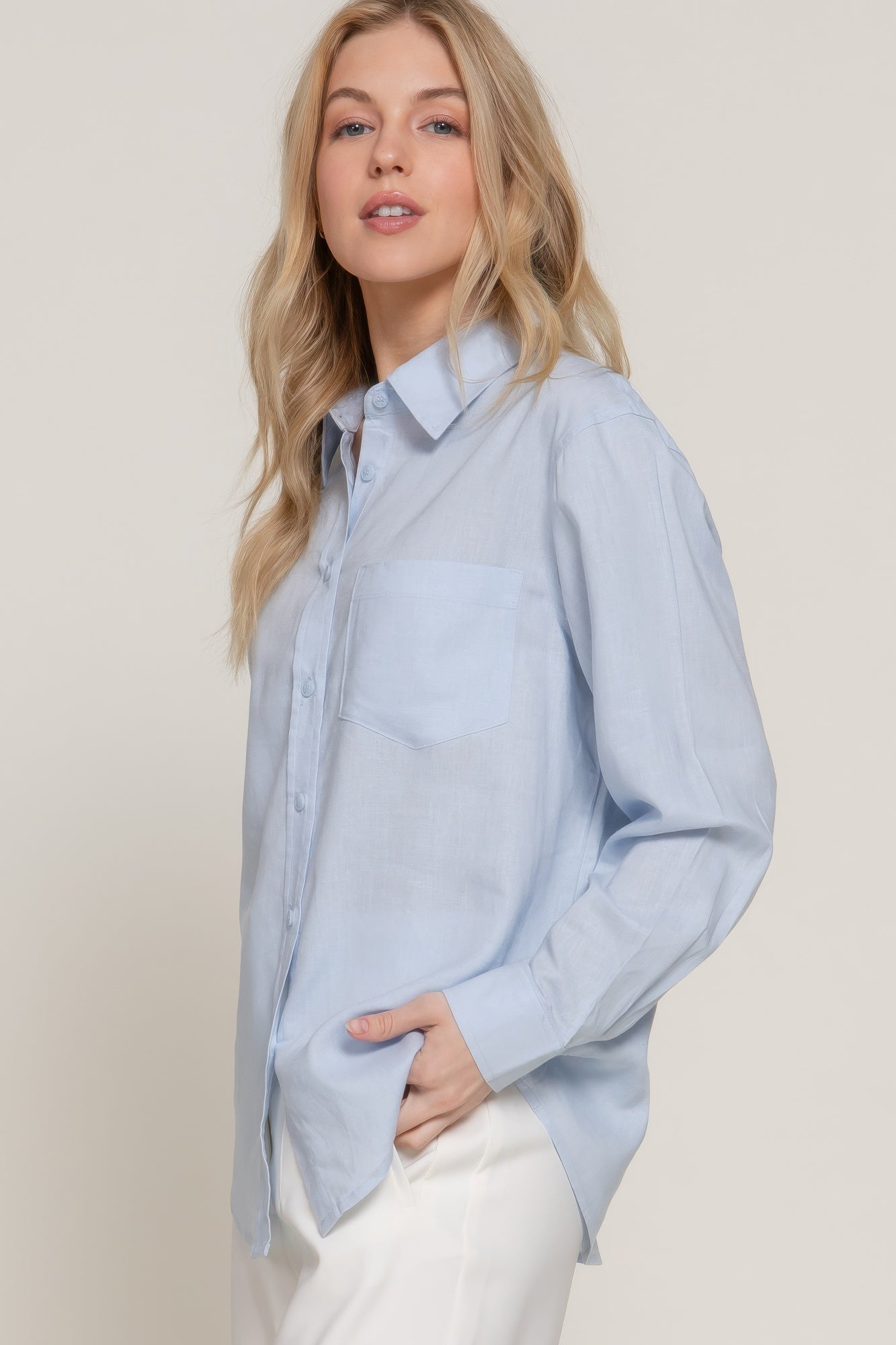Long Sleeve Linen Blend Shirt product image