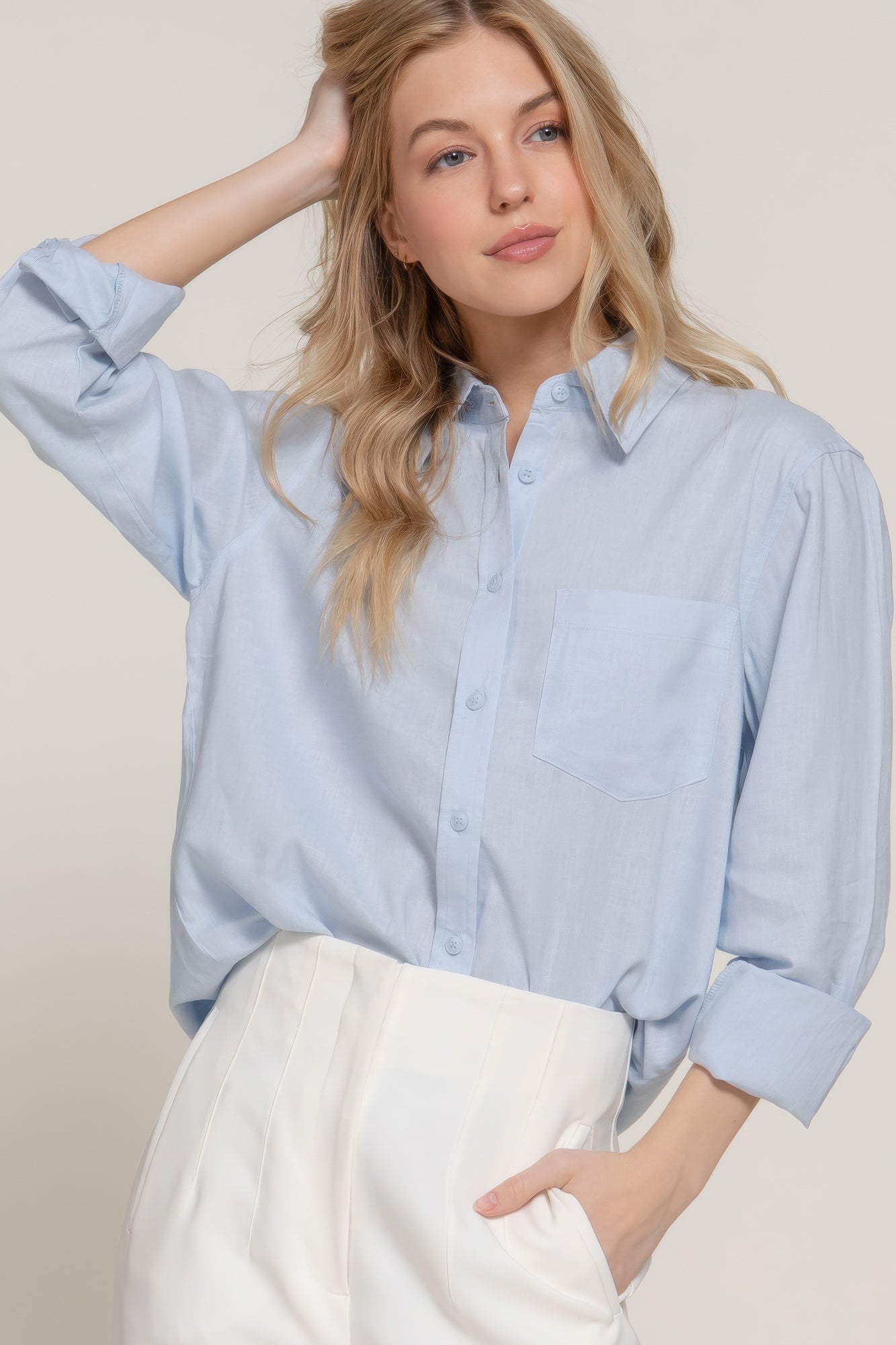 Long Sleeve Linen Blend Shirt product image