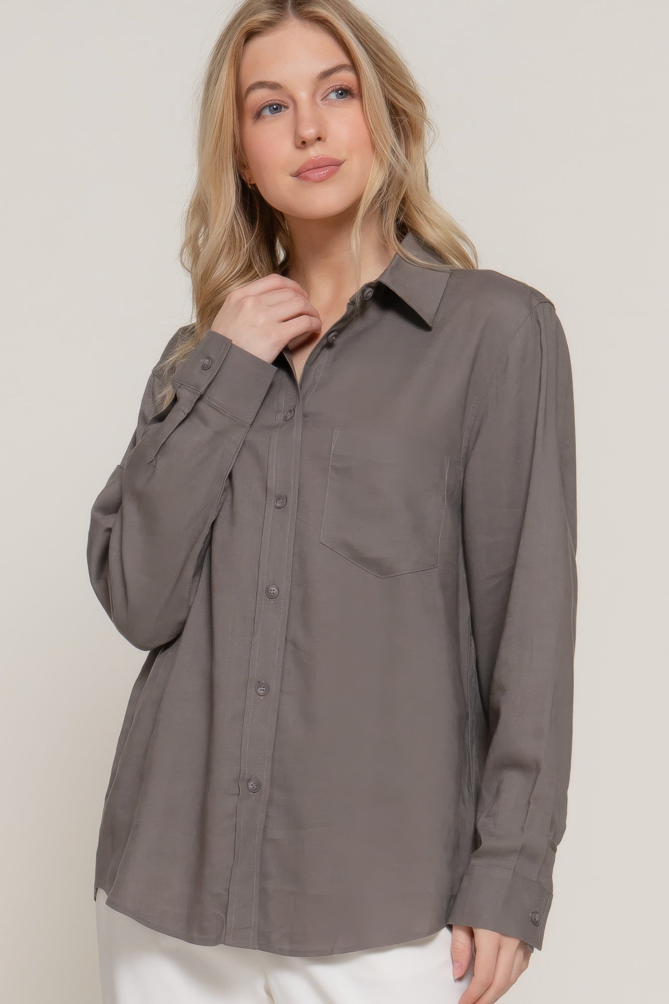 Long Sleeve Linen Blend Shirt product image