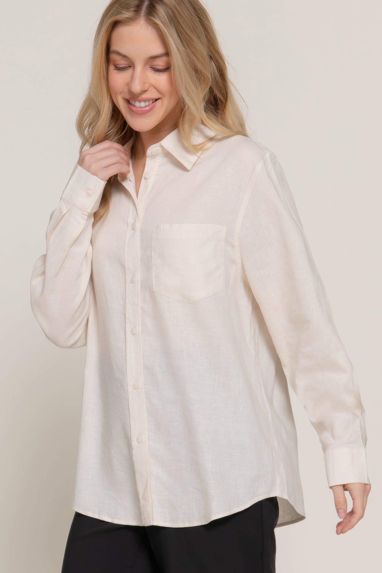 Long Sleeve Linen Blend Shirt product image