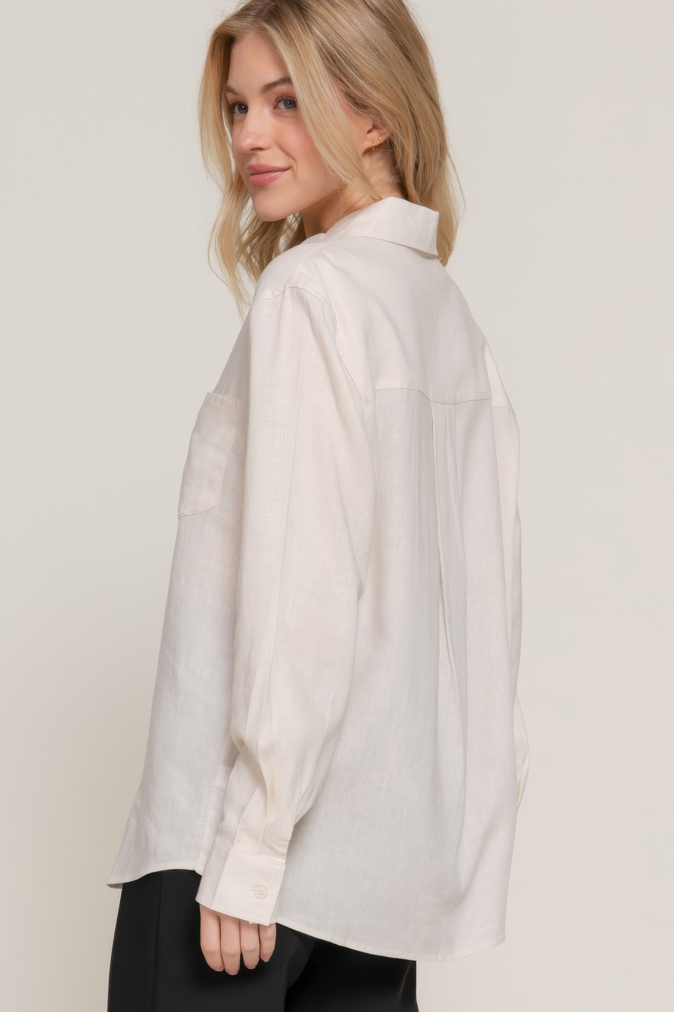 Long Sleeve Linen Blend Shirt product image